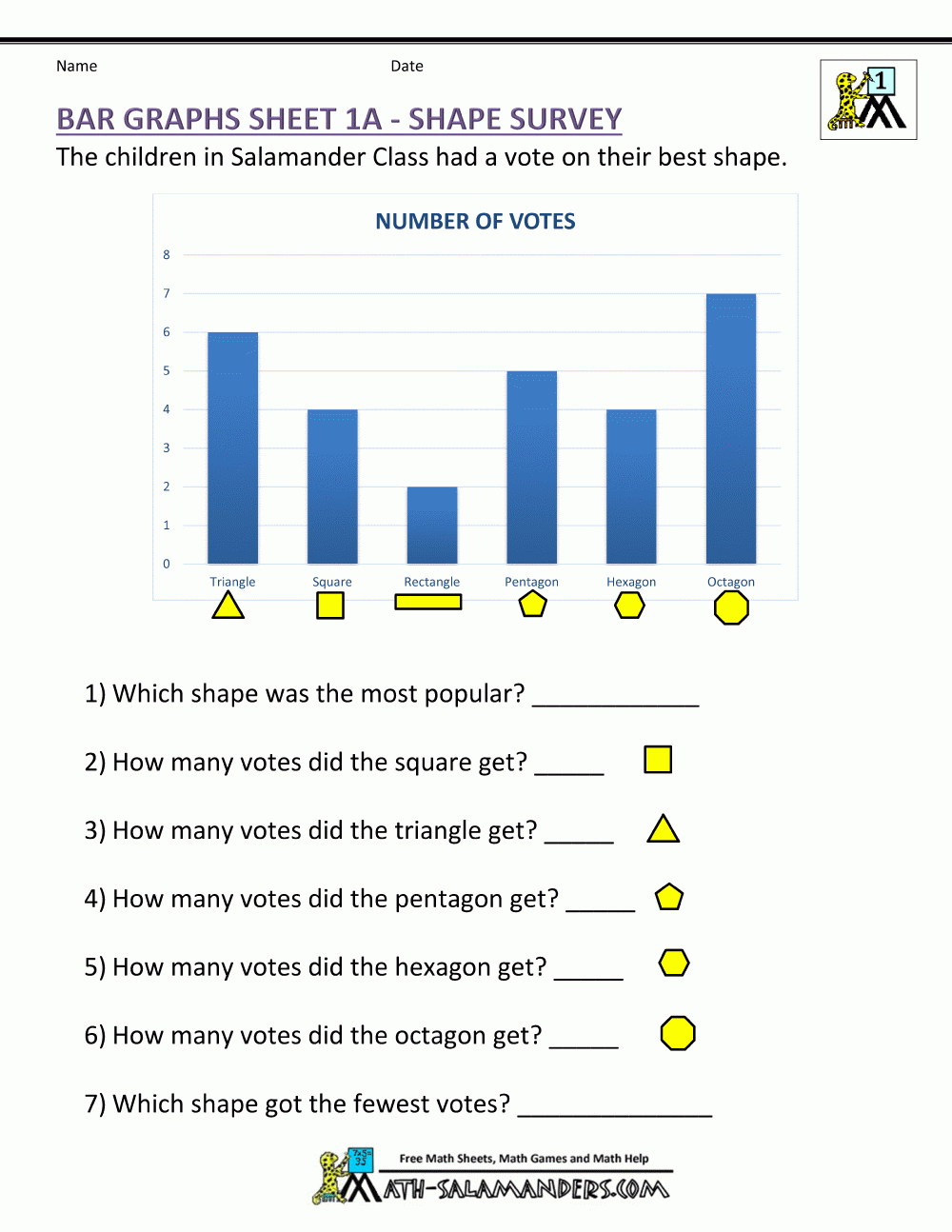 Free Bar Graph Printable Worksheets
