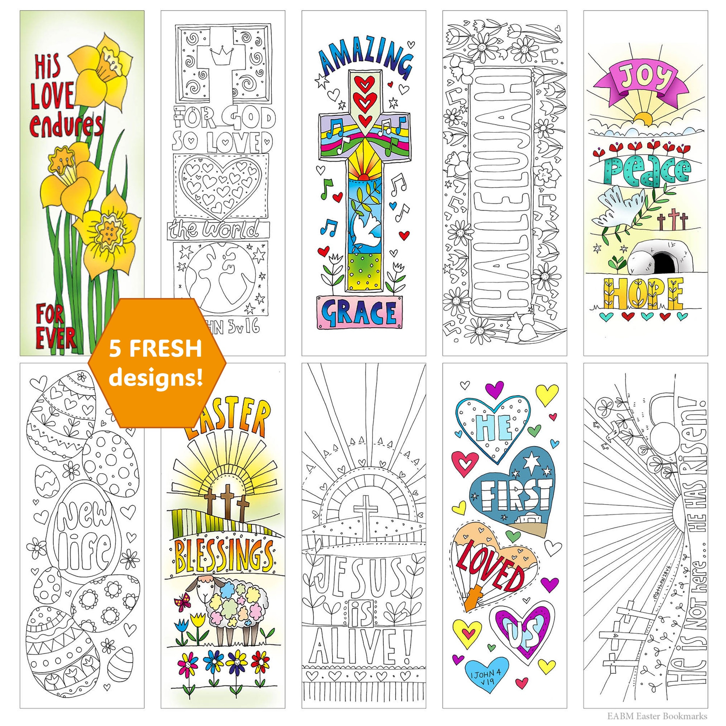 10 Easter Colouring Bookmarks Just Cards Direct Christian Greetings Cards Christian Gifts