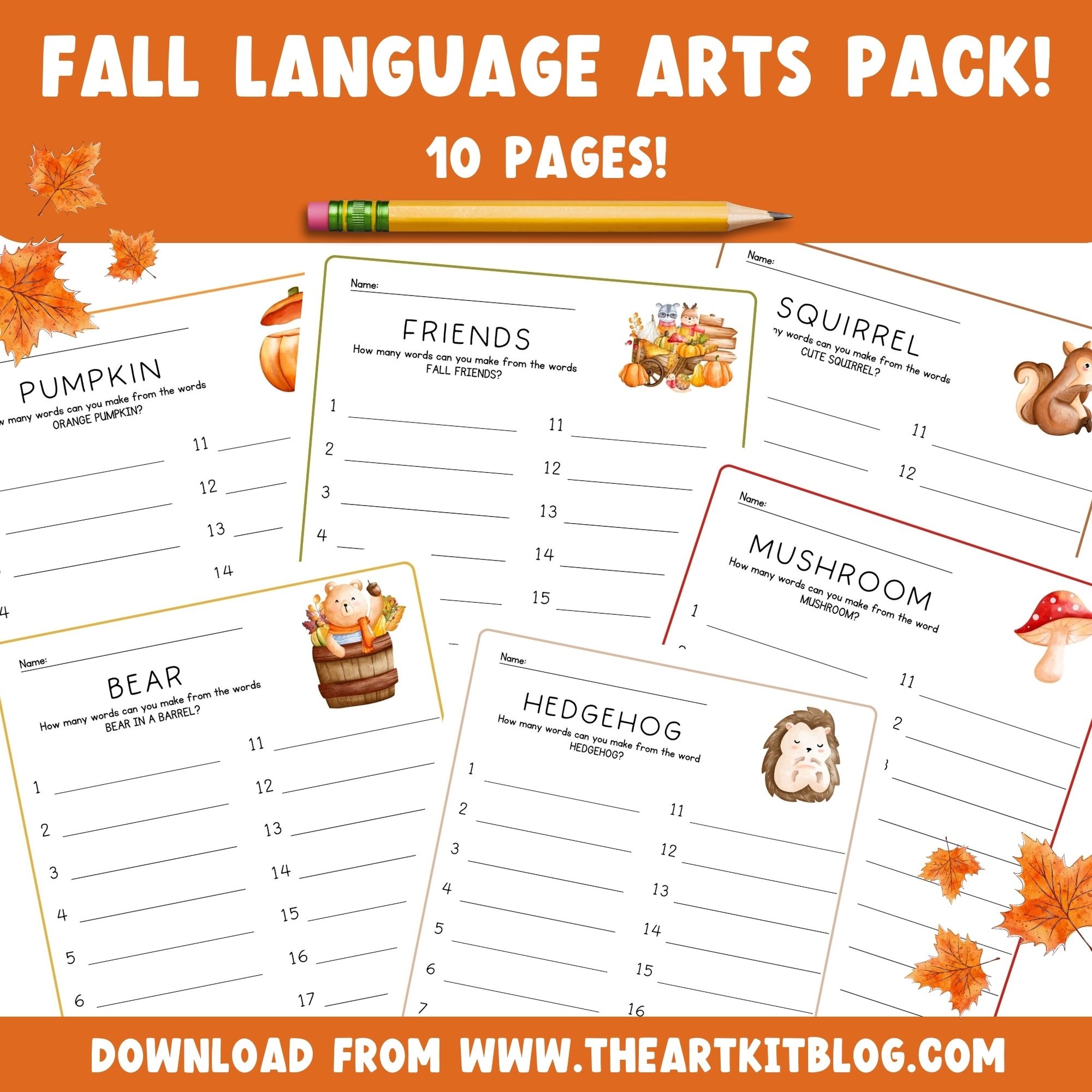 Free Printable Worksheets For Language Arts