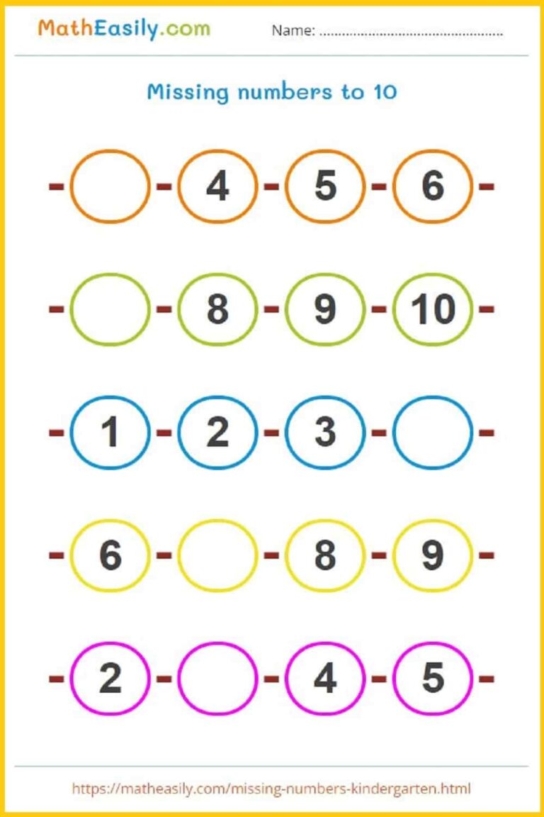 100 Free Math Games For Kindergarten ONLINE Printable