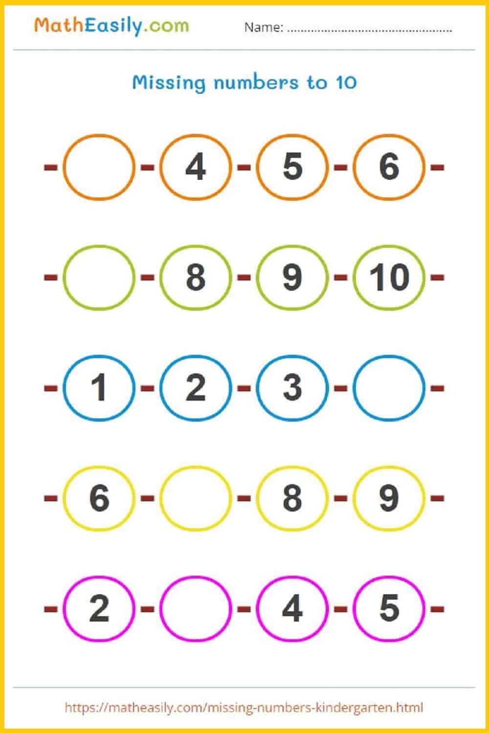 100 Free Math Games For Kindergarten ONLINE Printable