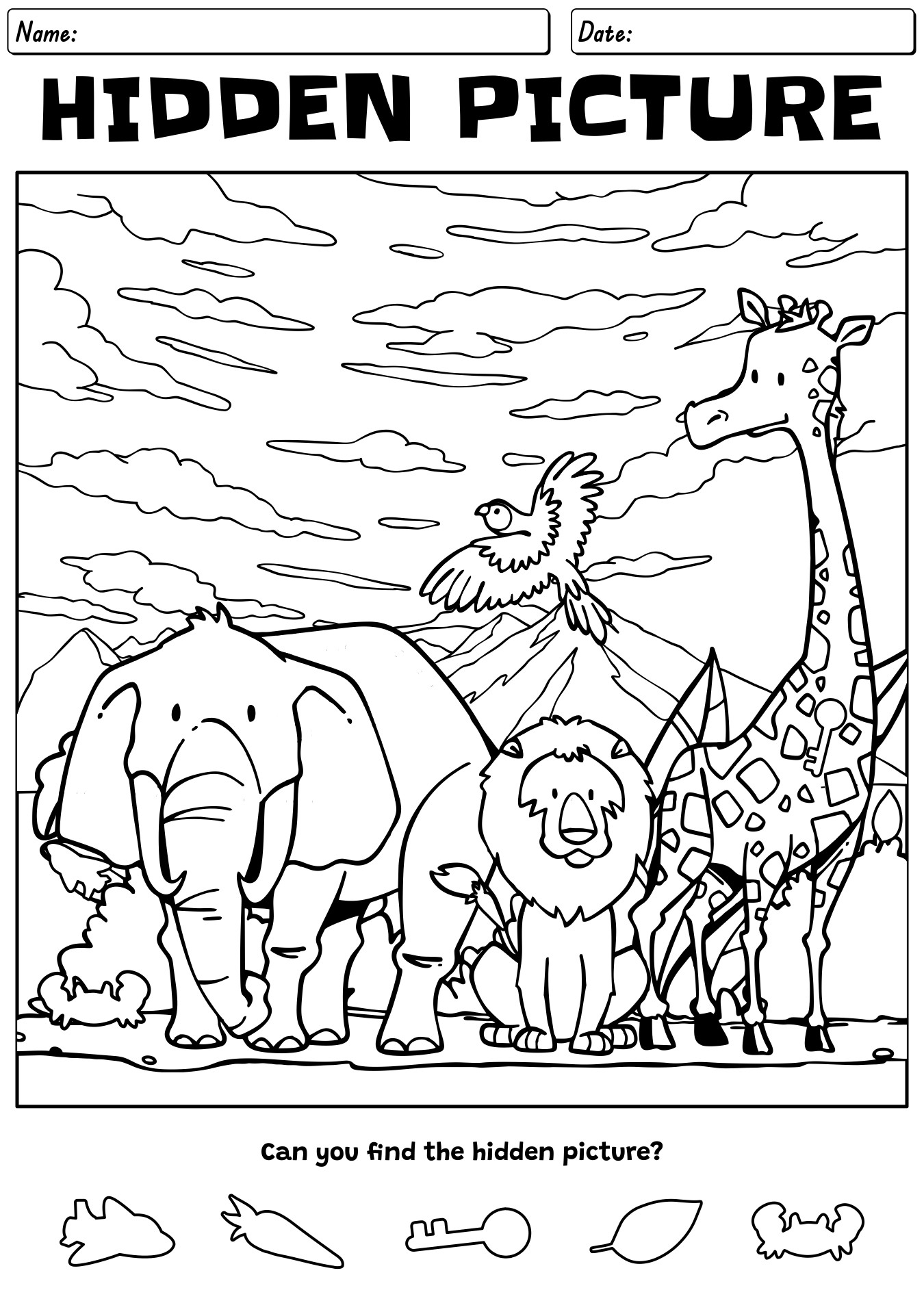 Easy Printable Hidden Pictures For Preschoolers