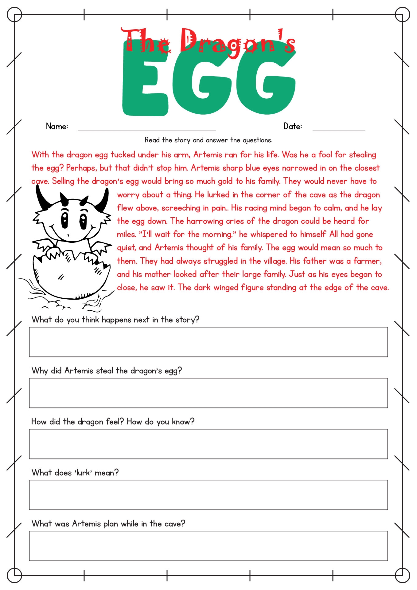 Easter Reading Comprehension Worksheets 4th Grade