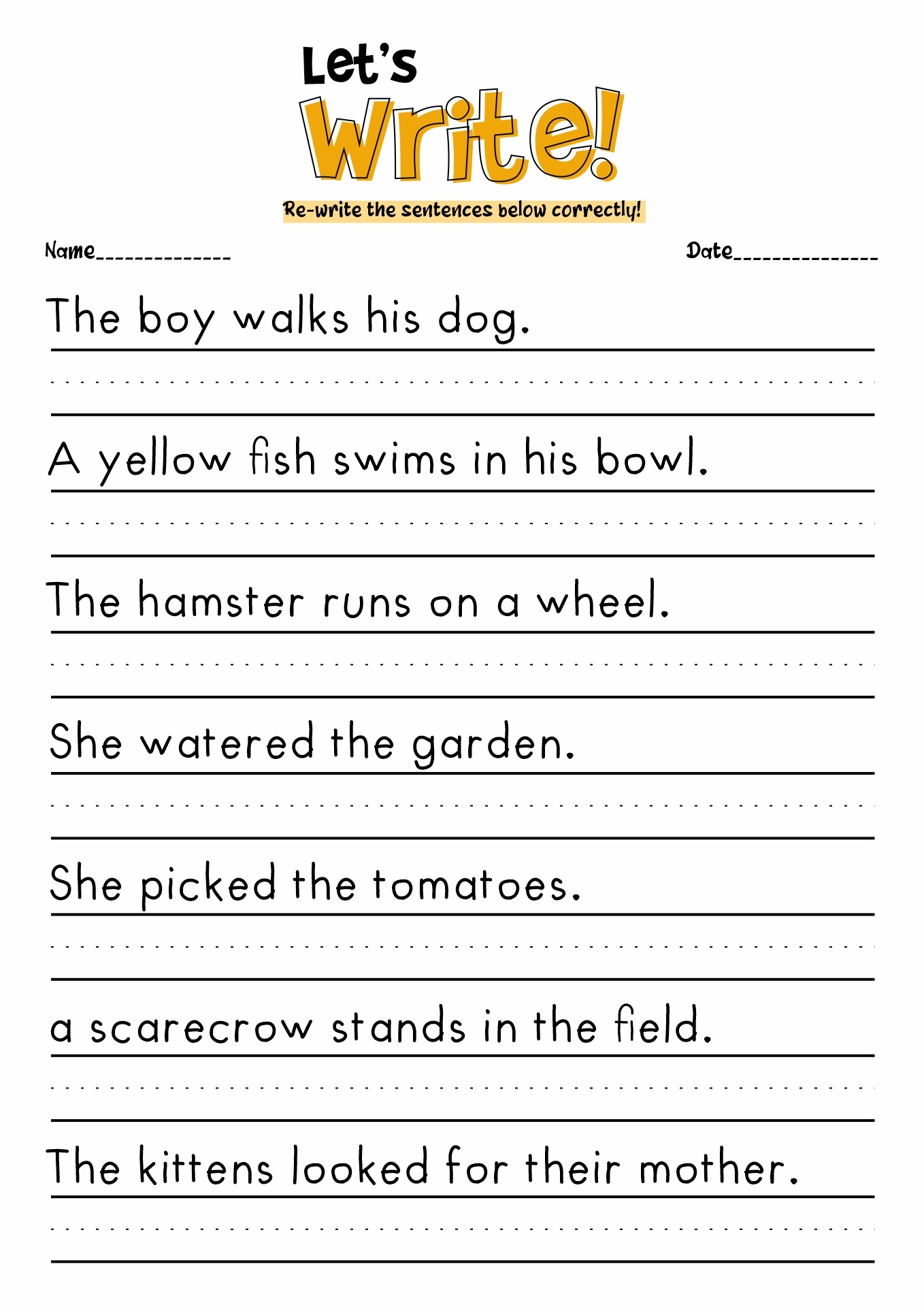 15 Kindergarten Sentence Worksheets Free PDF At Worksheeto