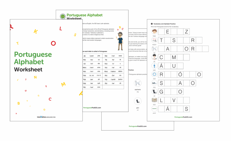 16 Portuguese Worksheets For Beginners PDF Printables