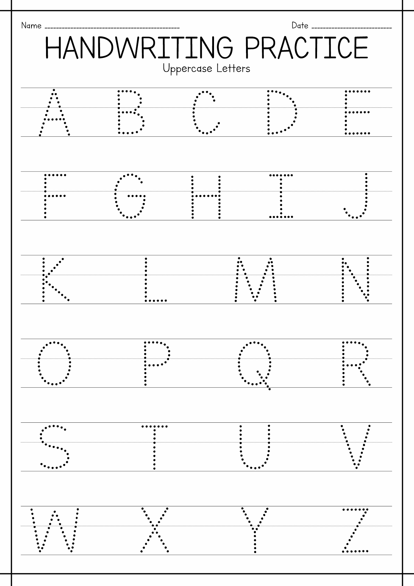 Free Practice Writing Letters Printable Worksheets