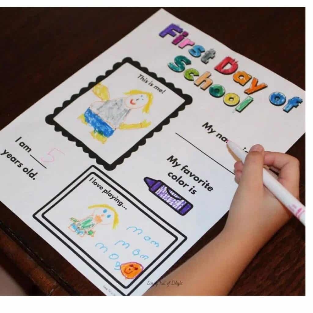 First Week Of Preschool Activities Printable