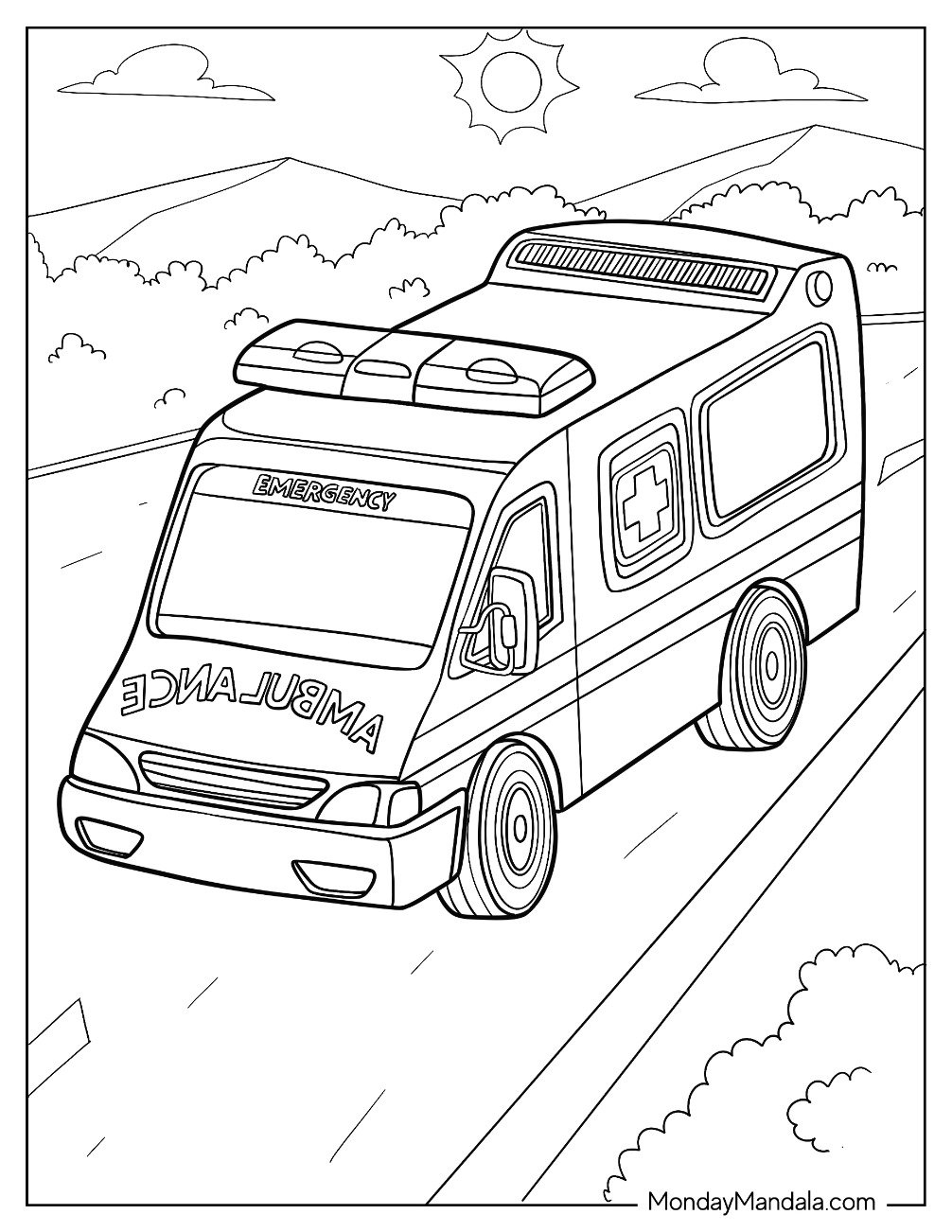 20 Ambulance Coloring Pages Free PDF Printables 