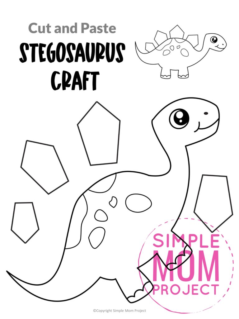 20 Awesome Dinosaur Cut And Paste Craft Printable Templates