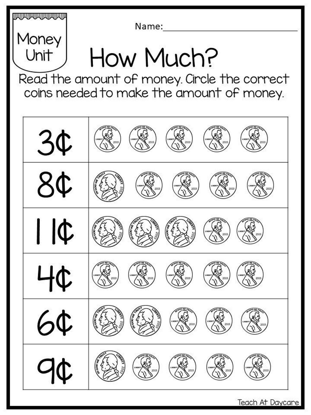 Free Printable Coin Worksheets For Kindergarten