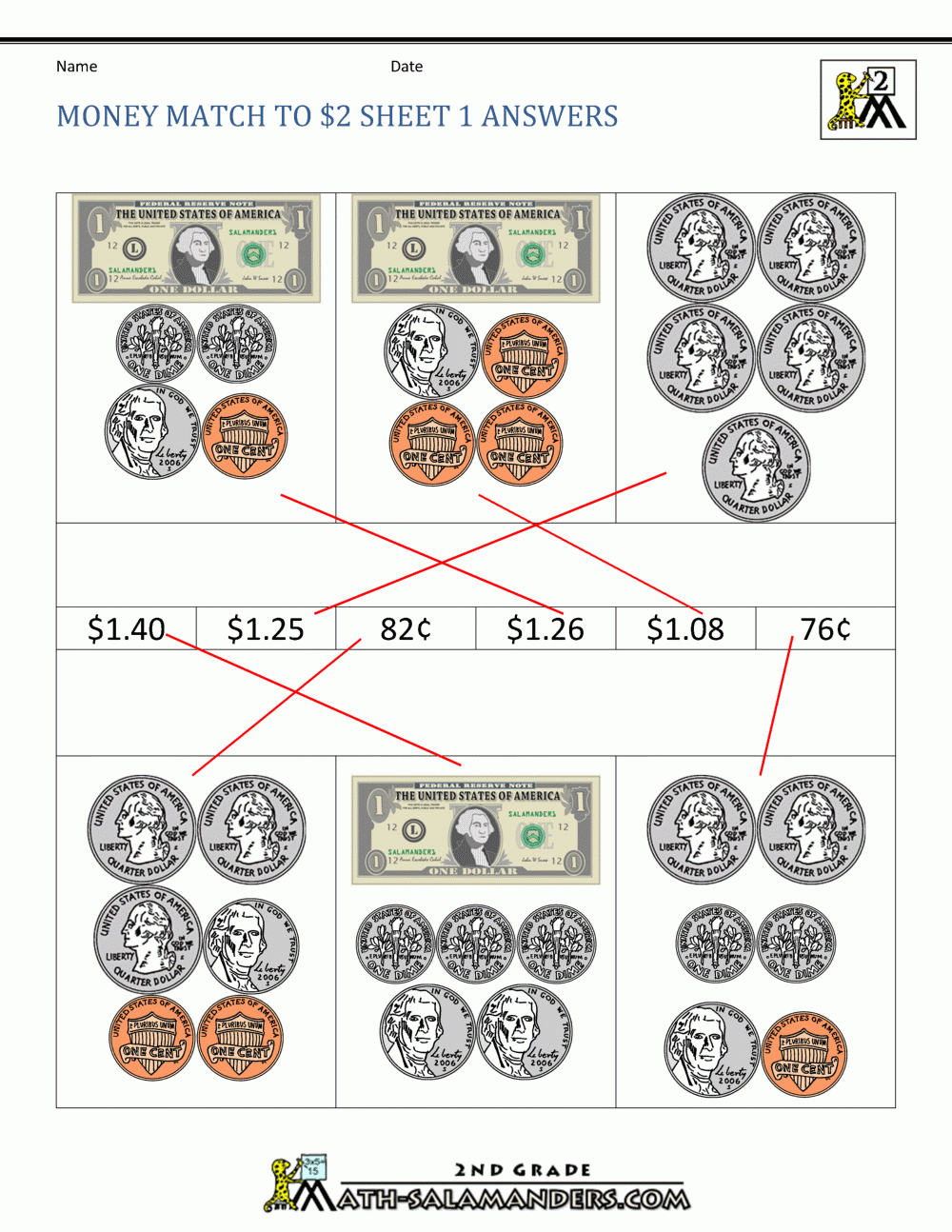 2nd Grade Money Worksheets Up To 2 2nd Grade Money Worksheets Up To 2