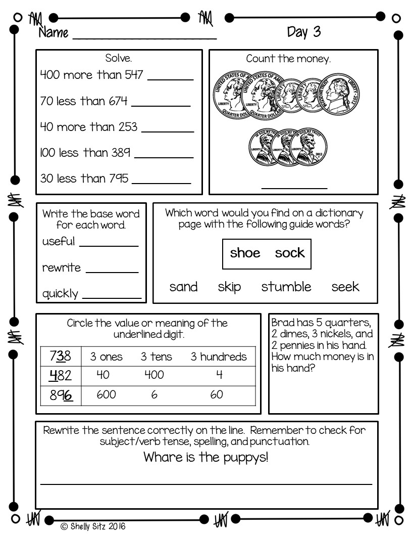 2nd Grade Morning Work A Meaningful And Engaging Morning Routine Worksheets Library