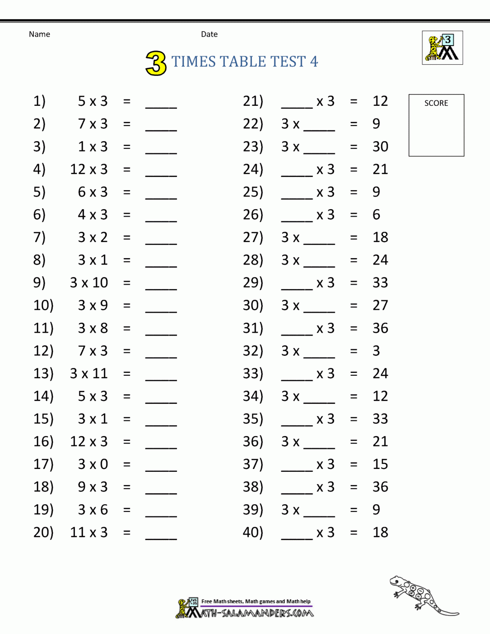 3 Times Table Worksheet Collection 3 Times Table Worksheet Collection