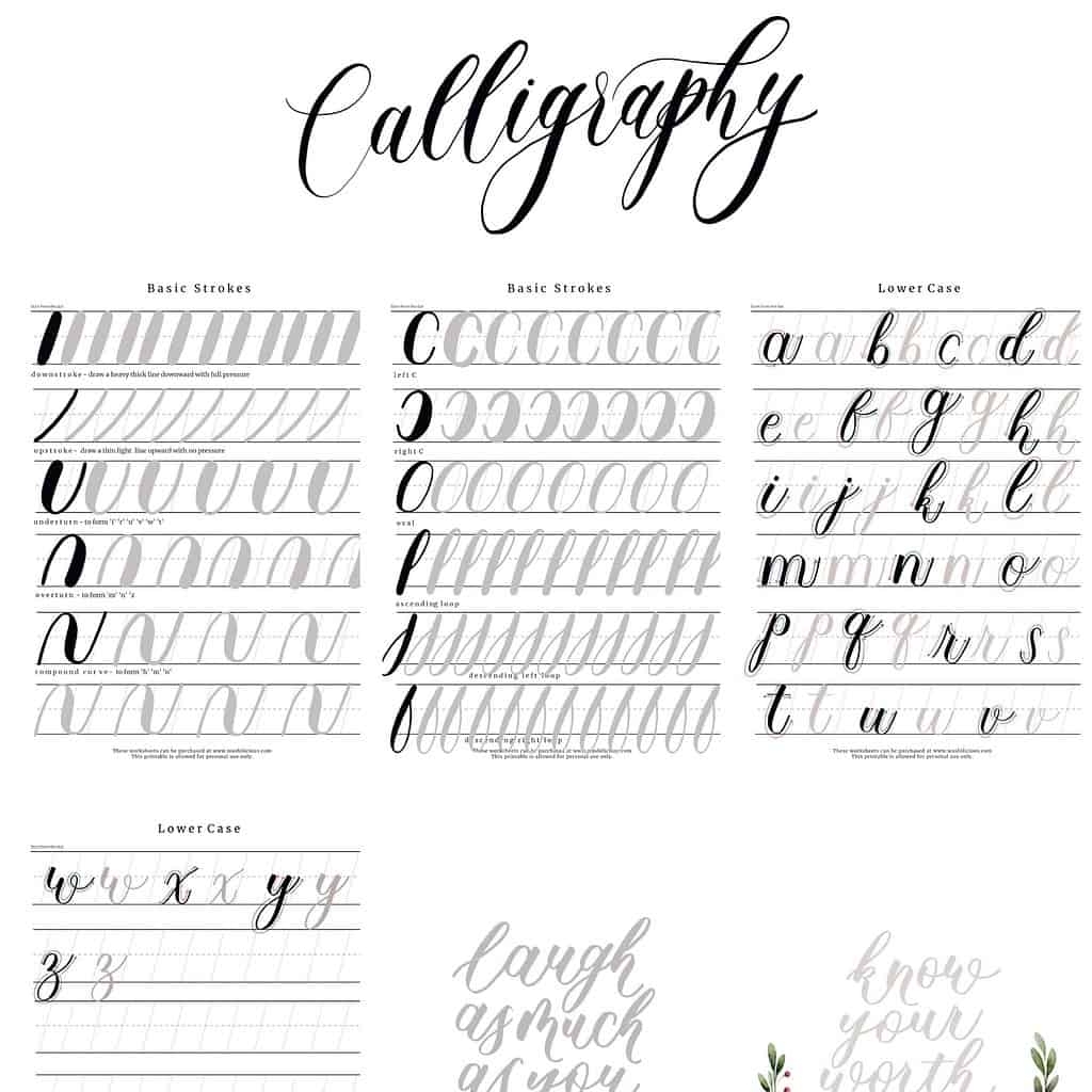 31 Free Printable Lettering And Calligraphy Worksheets