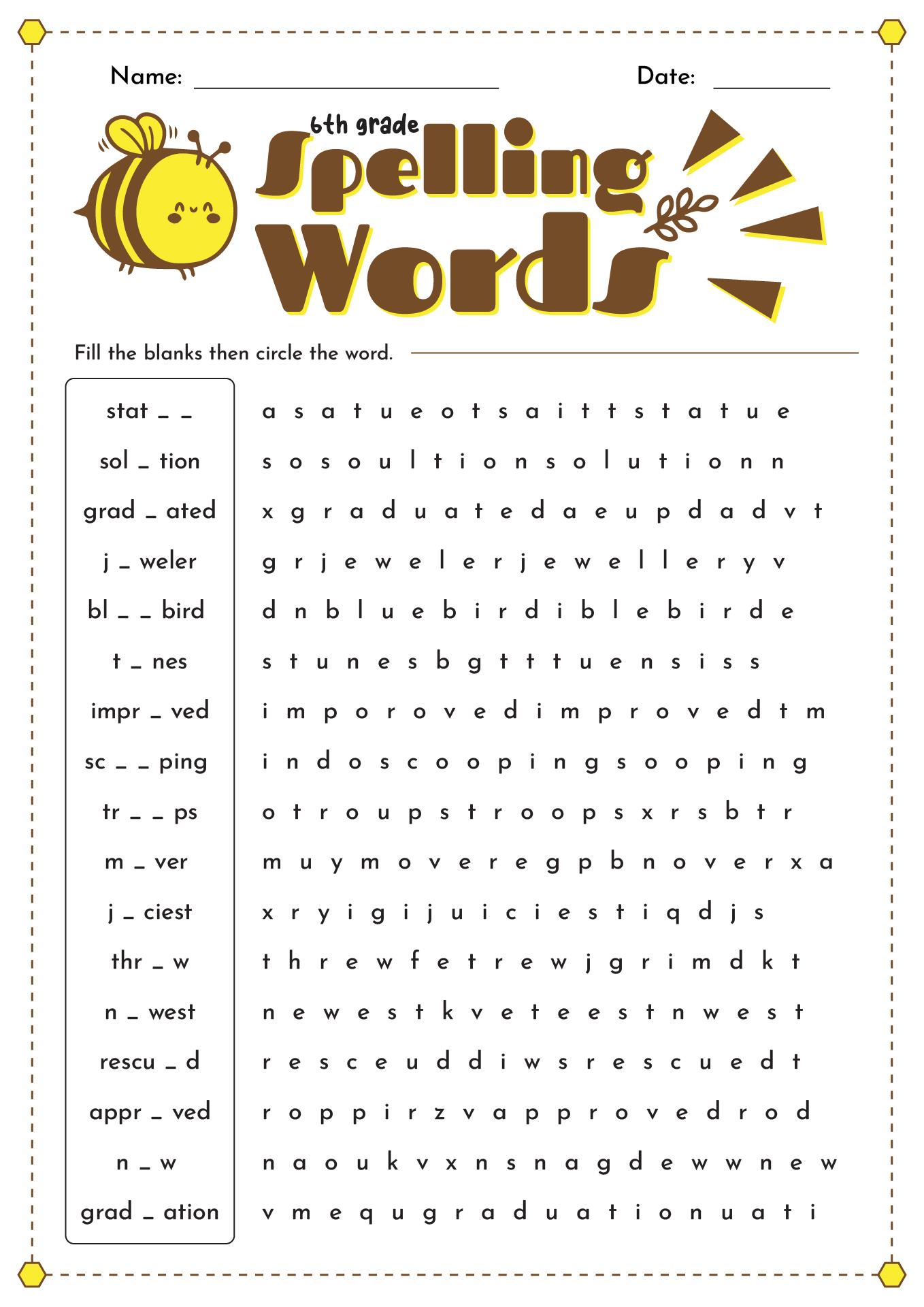 32 Spelling Lists And Worksheets Best Ed Lessons Worksheets 