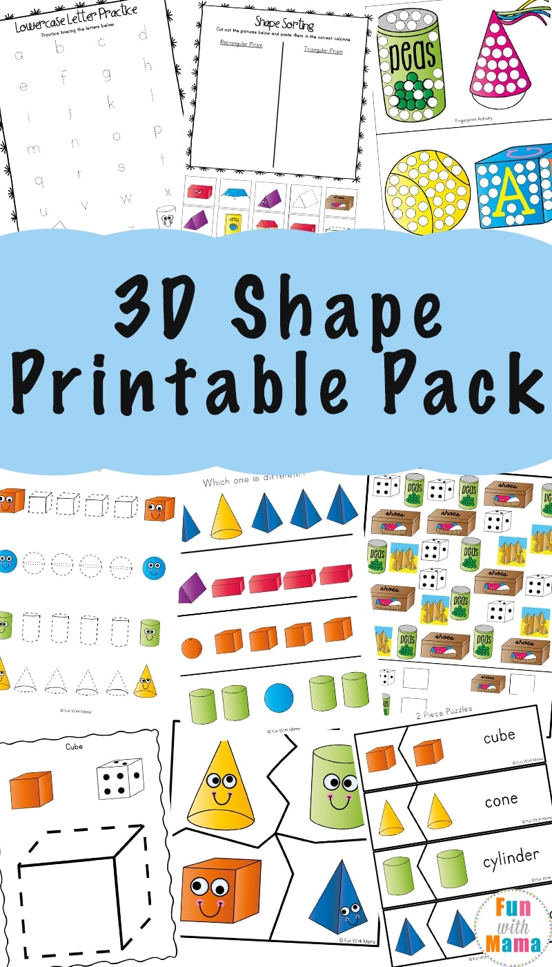 3d Shapes Kindergarten Worksheet Free