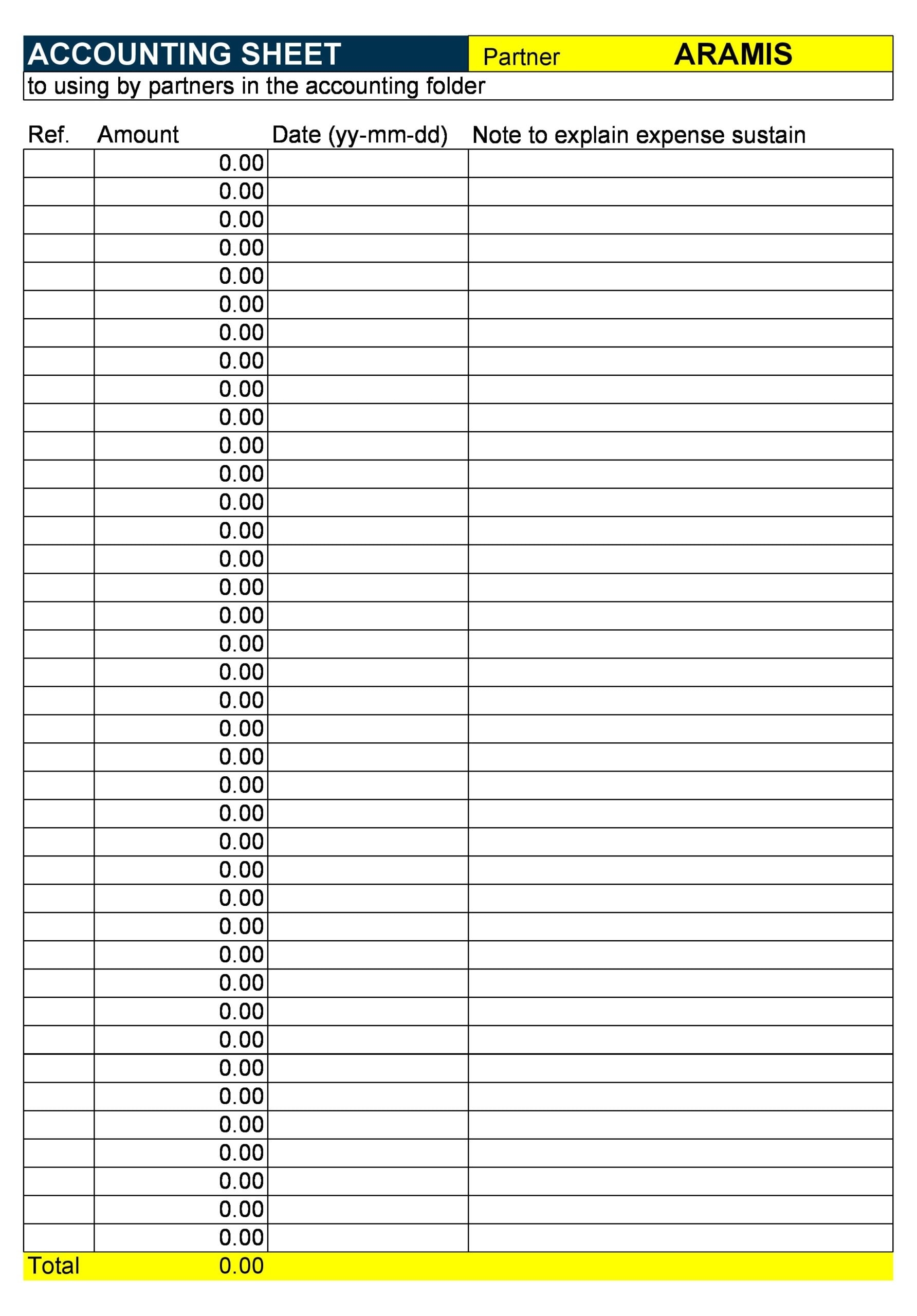 Printable Accounting Worksheets Free