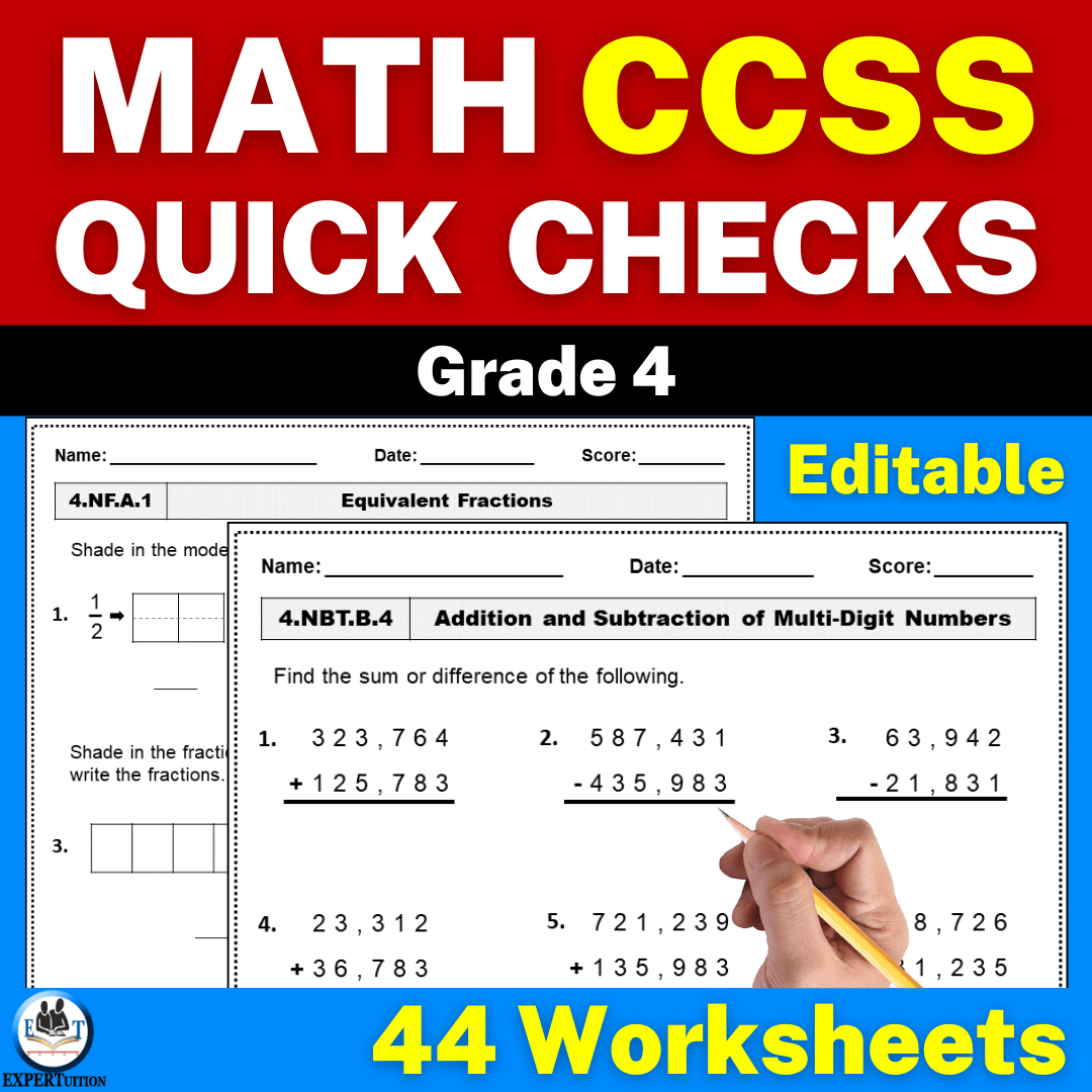 4th Grade Common Core Math Worksheets ExperTuition