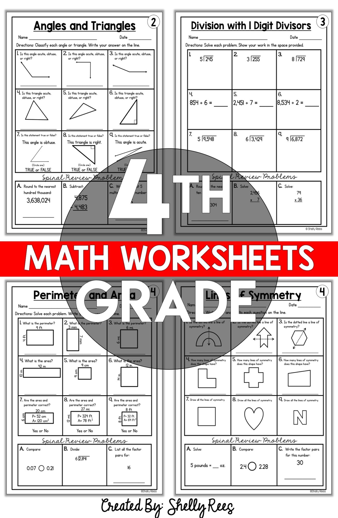 Free 4th Grade Math Worksheets Printable