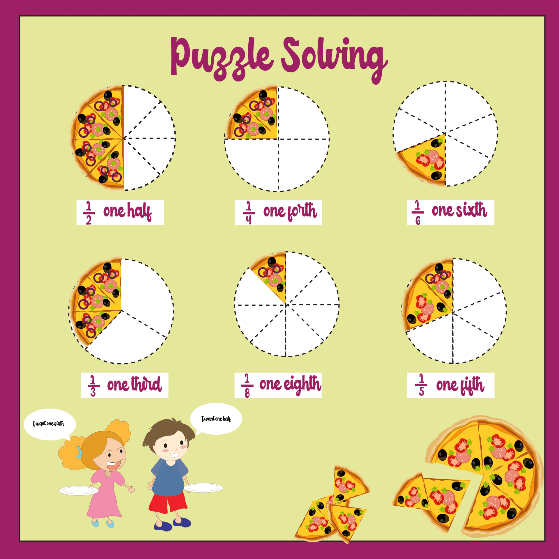 5 Free Fraction Puzzle Worksheet Fun Activities 5 Free Fraction Puzzle Worksheet Fun Activities