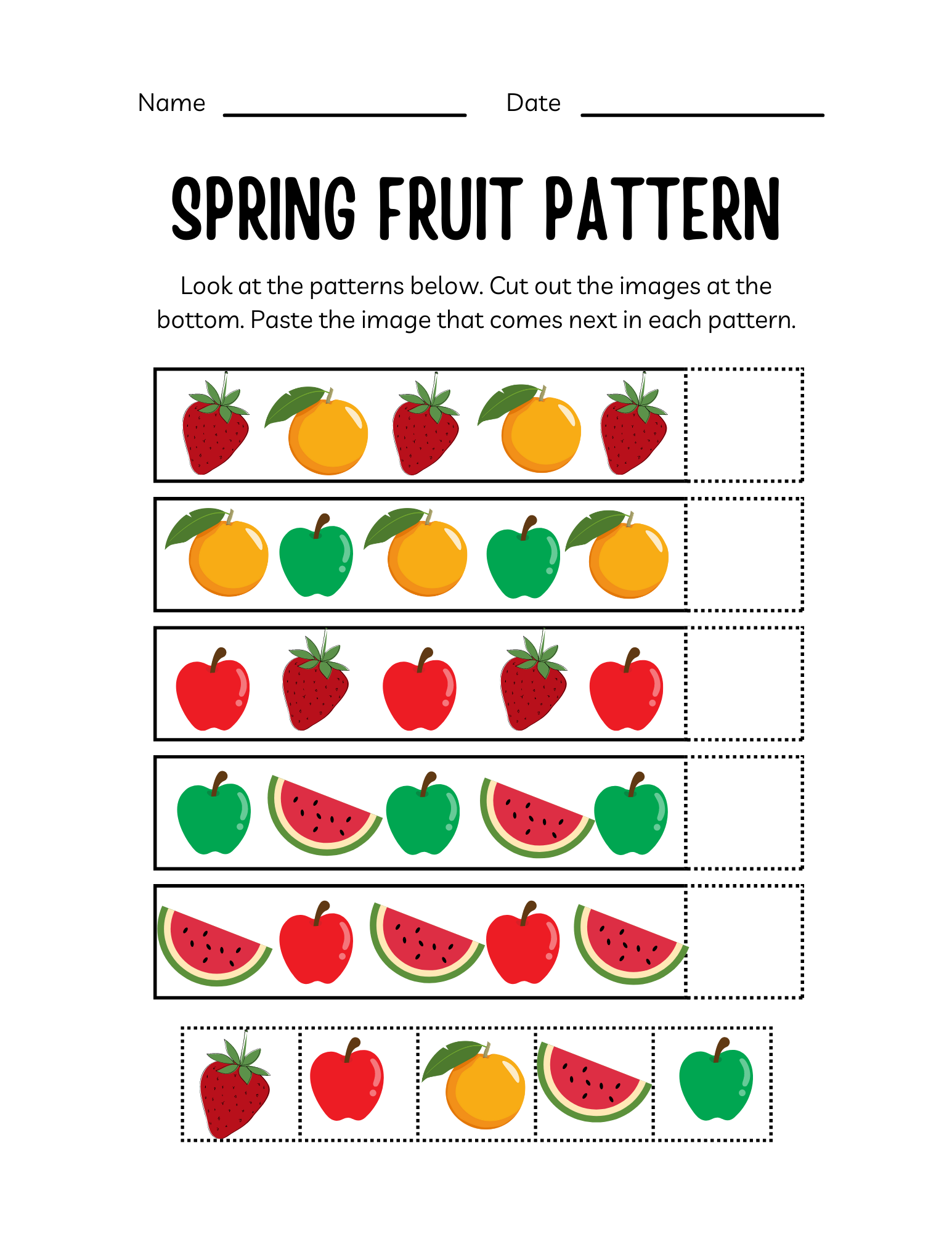 5 Fun Free Spring Preschool Pattern Worksheets Xoxoerinsmith
