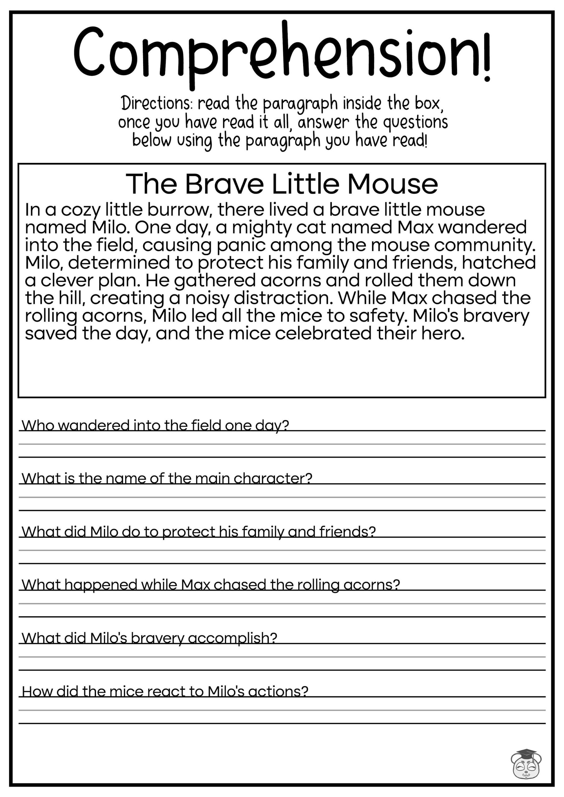 5 Printable Reading Comprehension English Worksheets ages 4 7 KG1 To Grade 2 Etsy UK