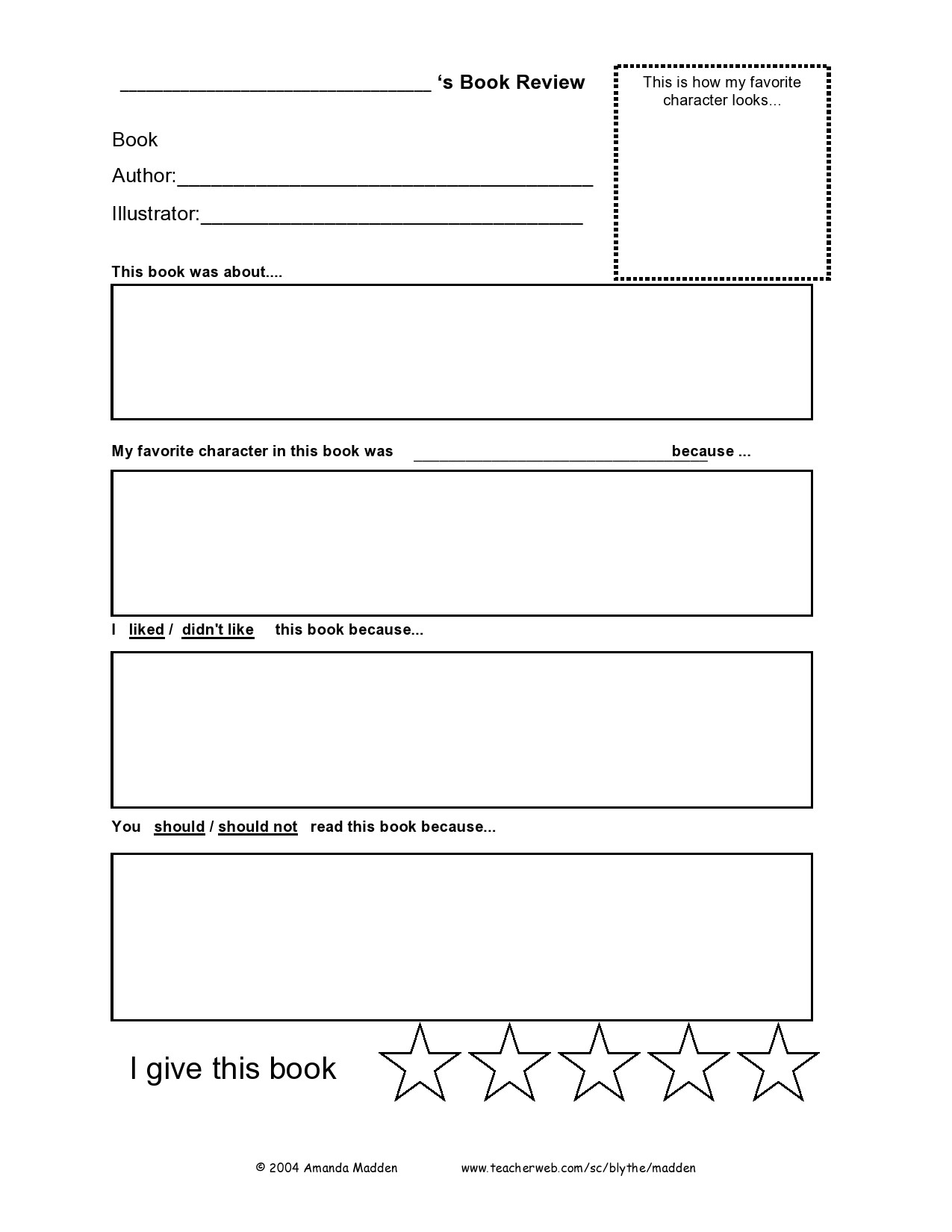 50 Best Book Review Templates Kids Middle School Etc 