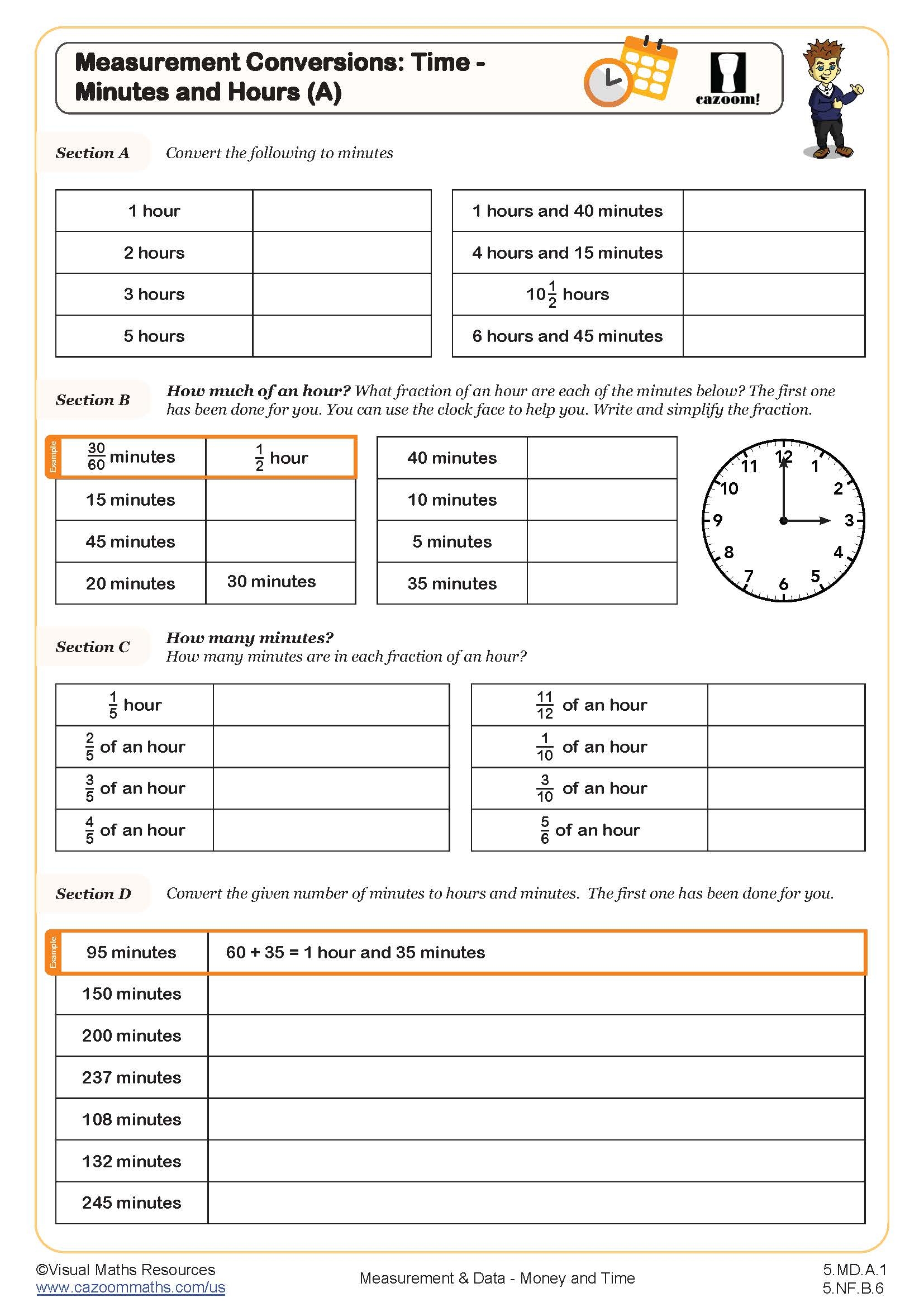 Free Printable 5th Grade Conversion Worksheet