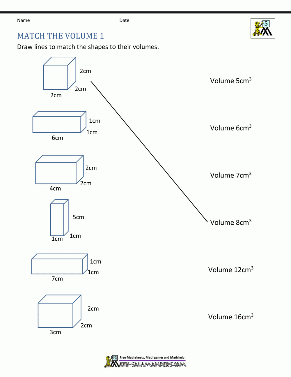 Free Printable Area And Volume Worksheets