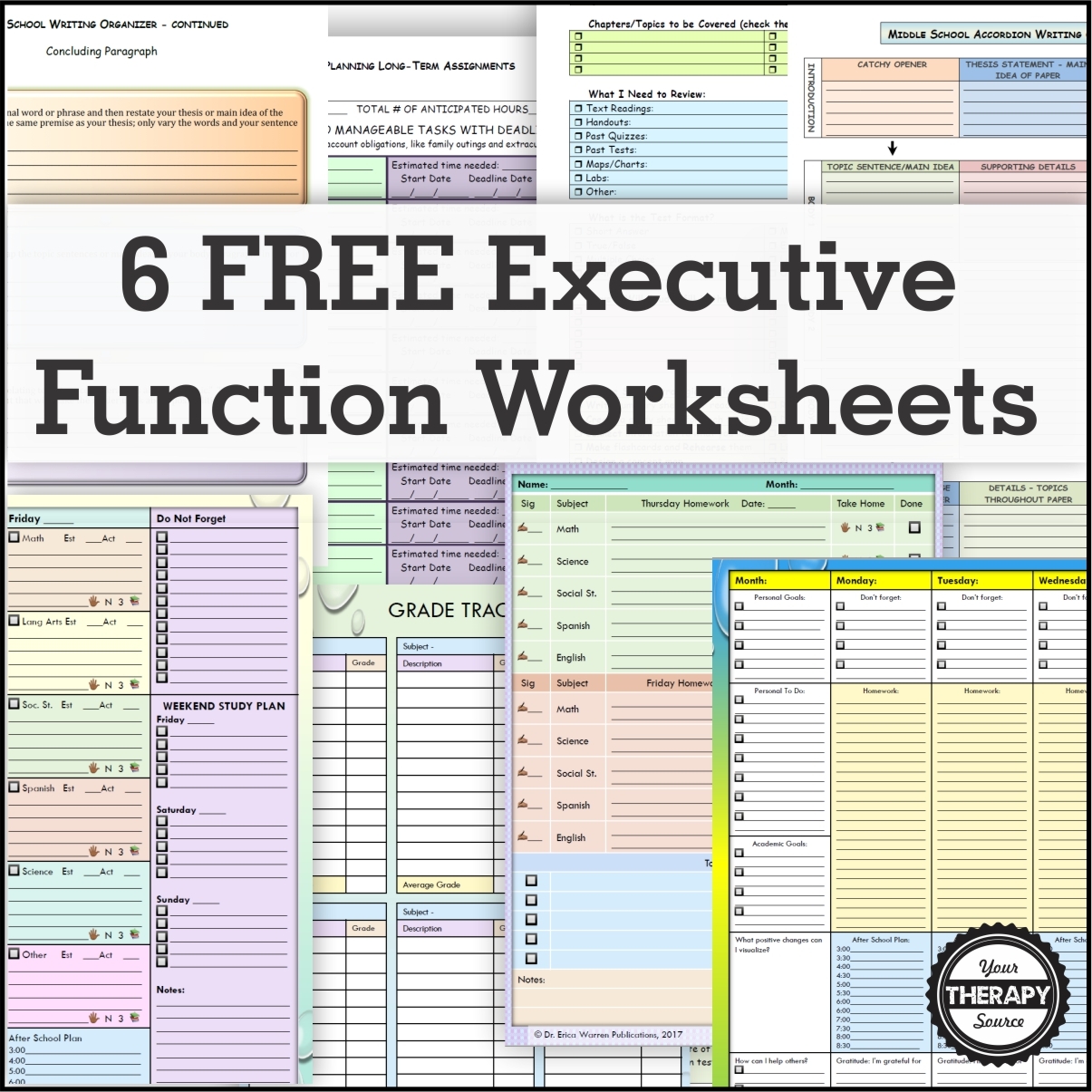 6 FREE Executive Functioning Activity Worksheets Your Therapy Source 6 FREE Executive Functioning Activity Worksheets Your Therapy Source