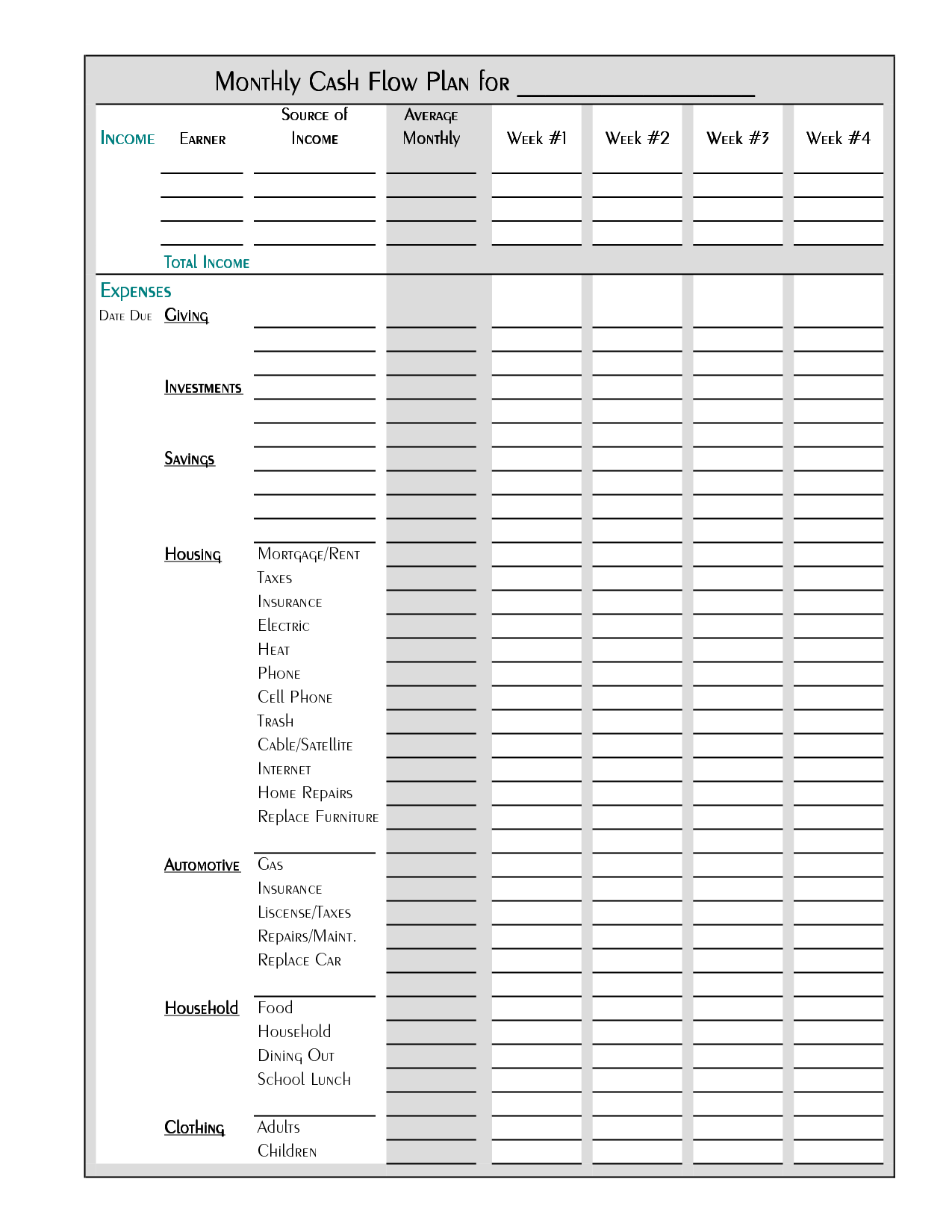 8 Best Images Of Weekly Budget Worksheet Free Printable Bi 