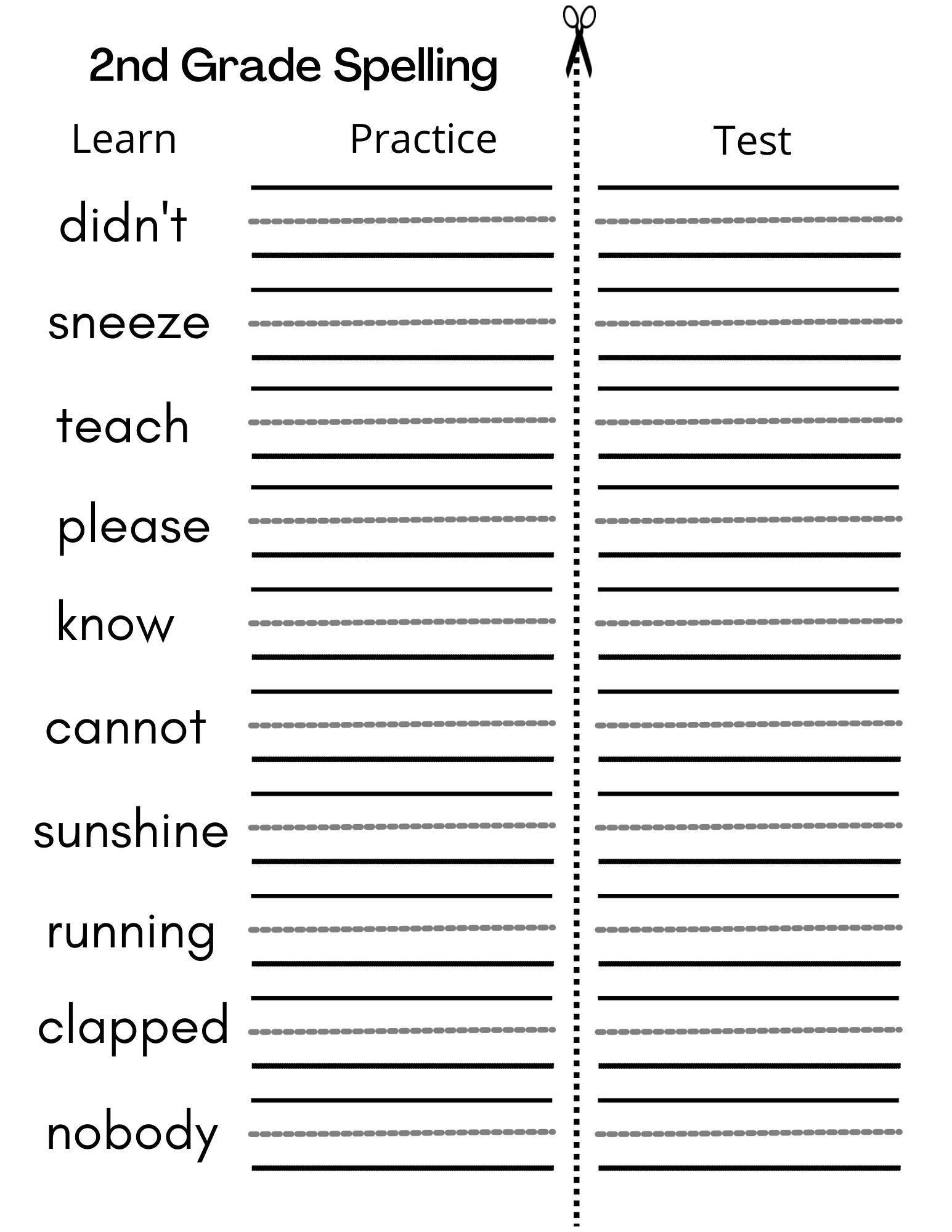 8 Printable Second Grade Writing Spelling Worksheets Spelling 