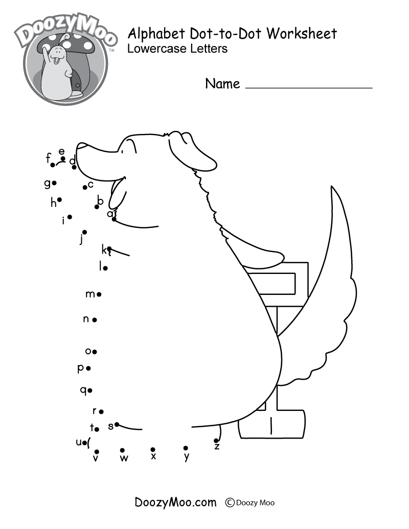 ABC Connect The Dots Worksheet Doozy Moo