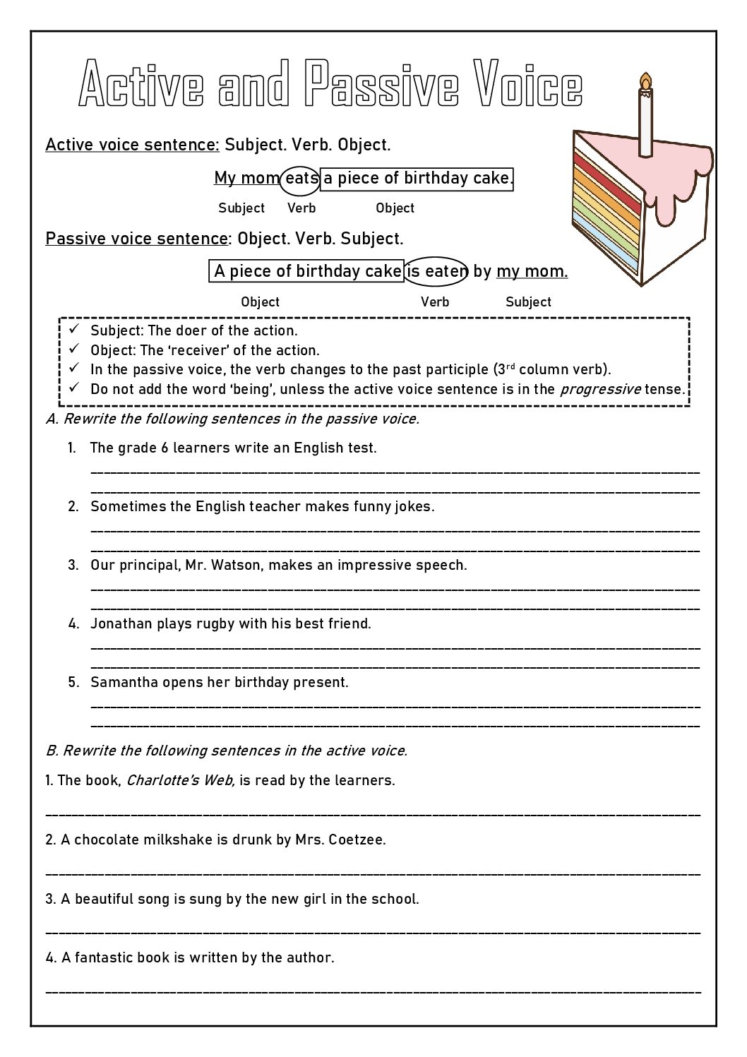 Active And Passive Voice Teacha 