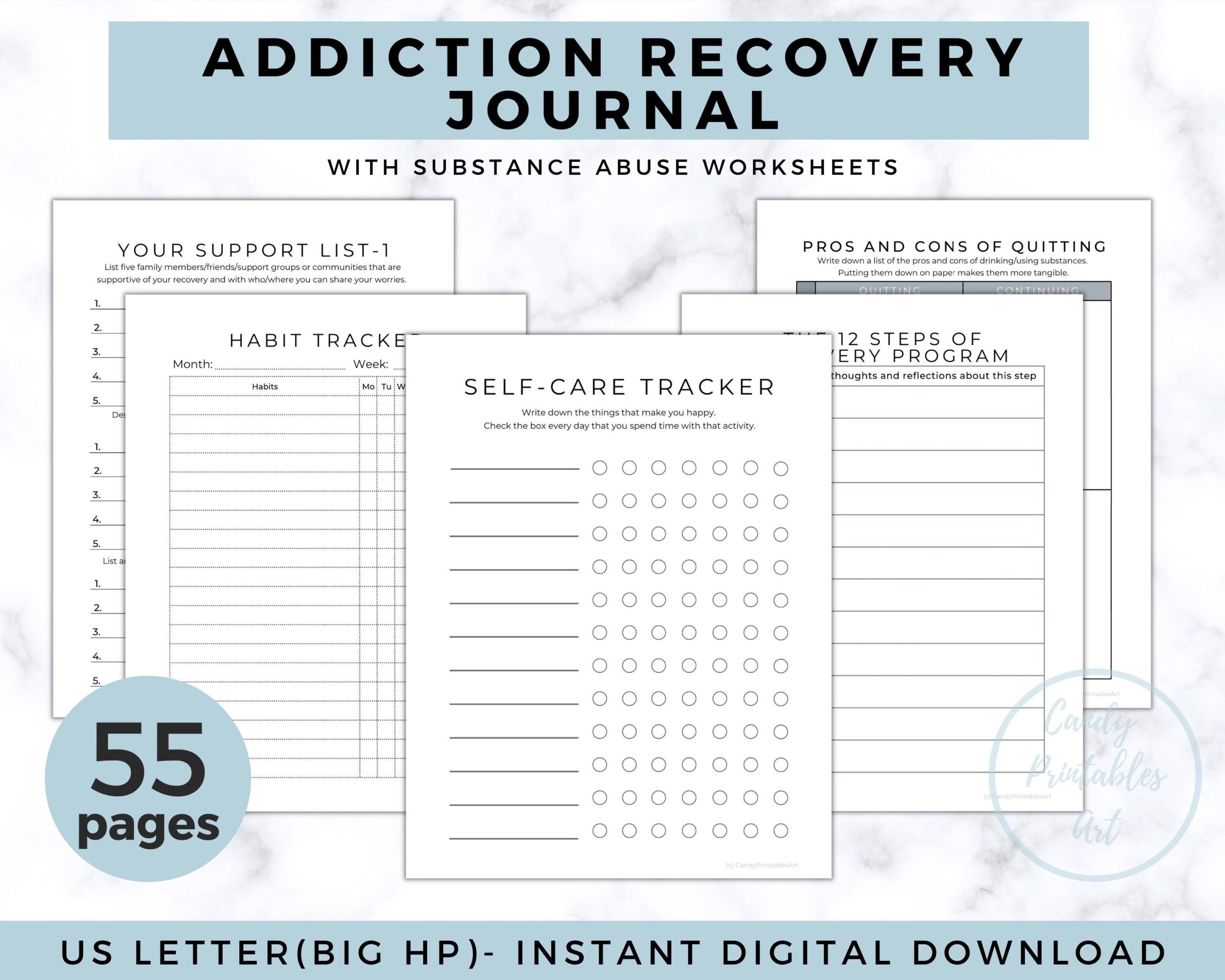Addiction Recovery Worksheets Substance Use Therapy Sobriety Workbook Journal Relapse Prevention Plan Addiction Recovery Worksheets Substance Use Therapy Sobriety Workbook Journal Relapse Prevention Plan