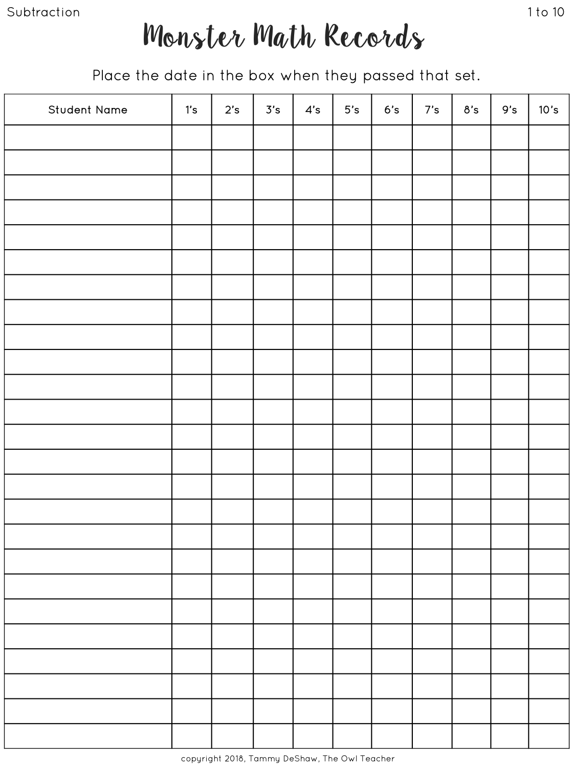 Fact Fluency Worksheets Printable Free
