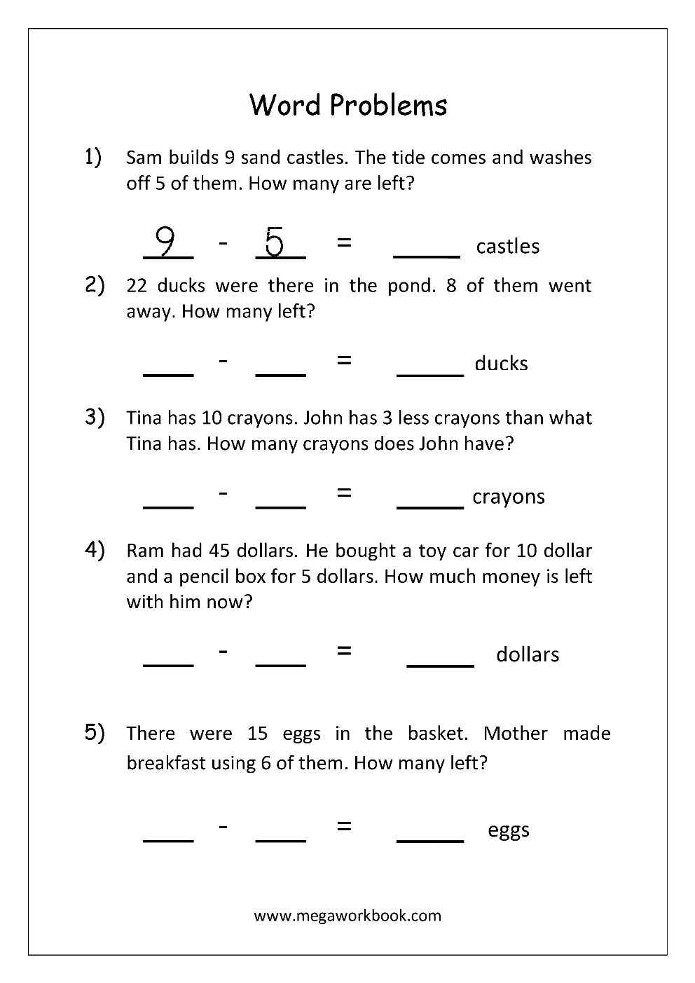 Addition And Subtraction Word Problems Worksheets For Kindergarten Worksheets Library Addition And Subtraction Word Problems Worksheets For Kindergarten Worksheets Library