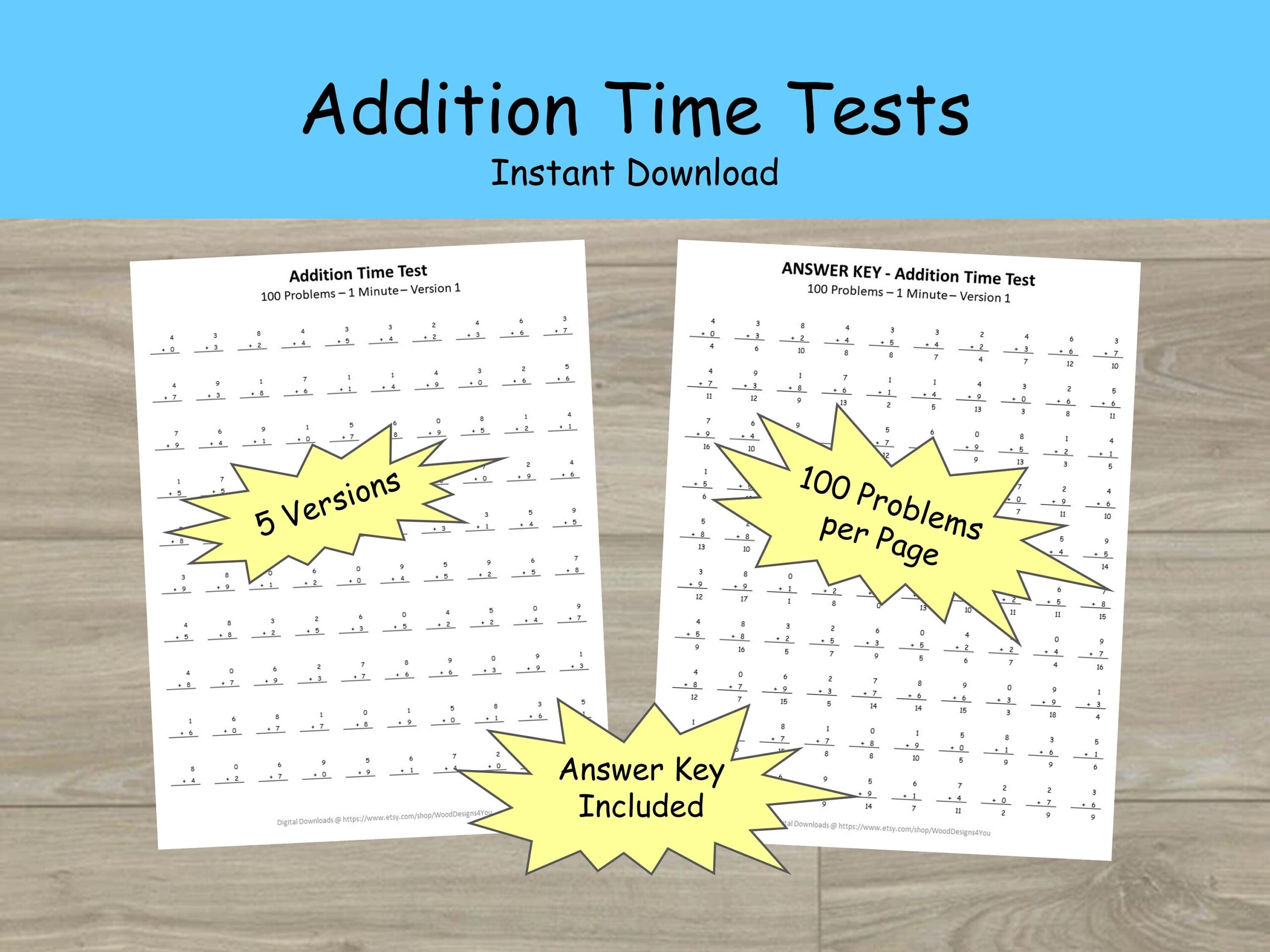 Addition Worksheets Mad Math Minute First And Second Grade Math Printable Math Drills Speed Tests Math Facts Etsy Addition Worksheets Mad Math Minute First And Second Grade Math Printable Math Drills Speed Tests Math Facts Etsy