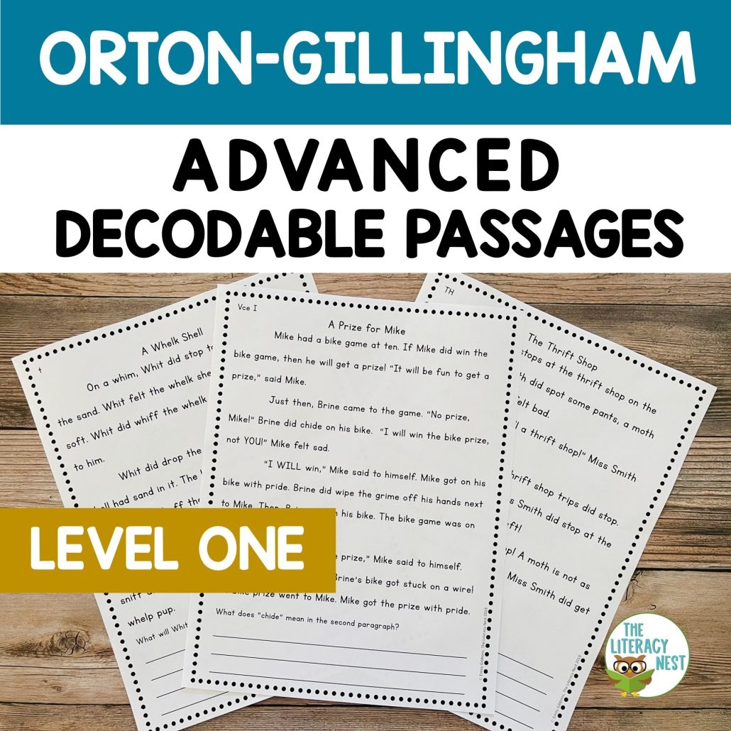 Advanced Orton Gillingham Decodable Passages Lessons Level 1 The Literacy Nest Advanced Orton Gillingham Decodable Passages Lessons Level 1 The Literacy Nest