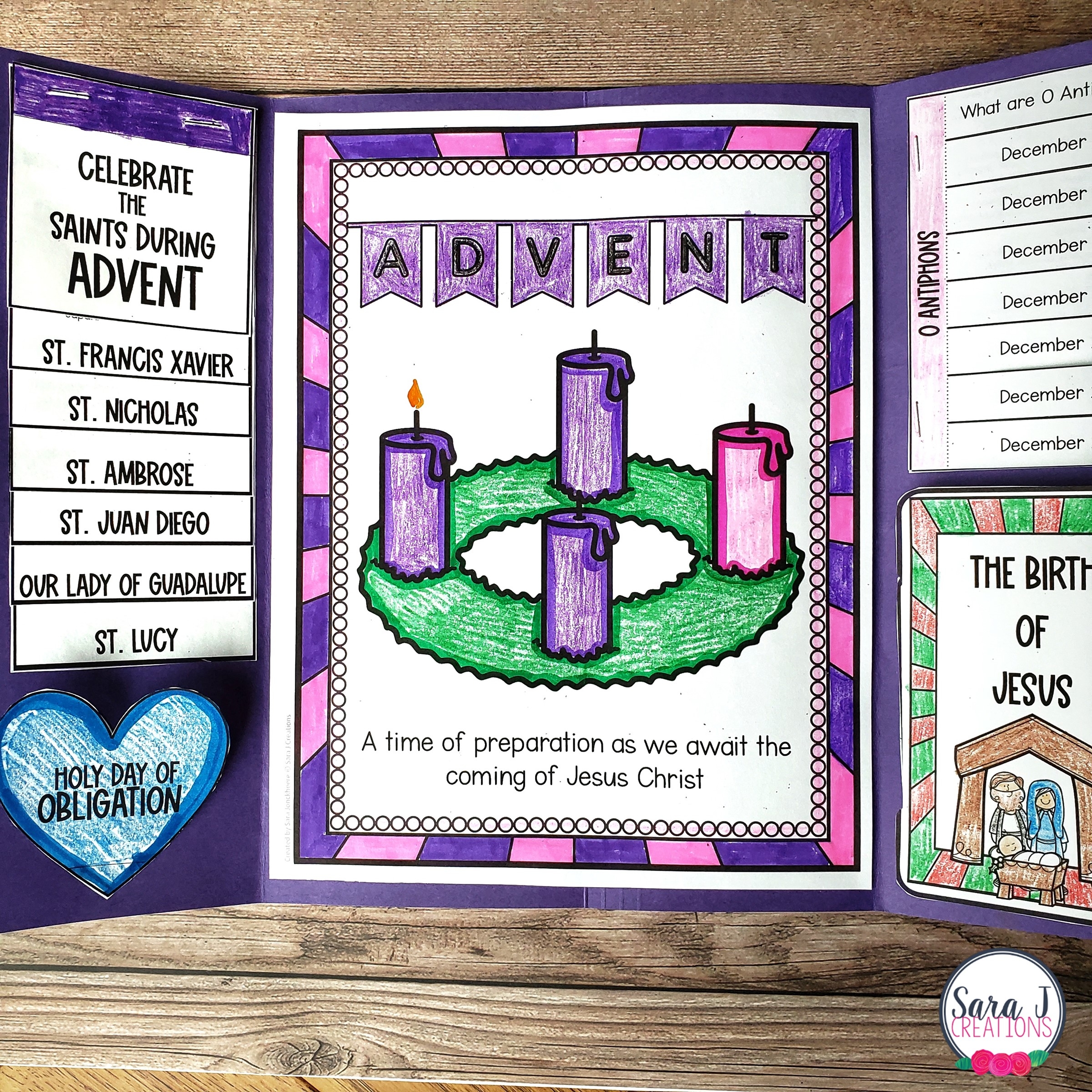 Advent Wreath Rip Art Craft Sara J Creations