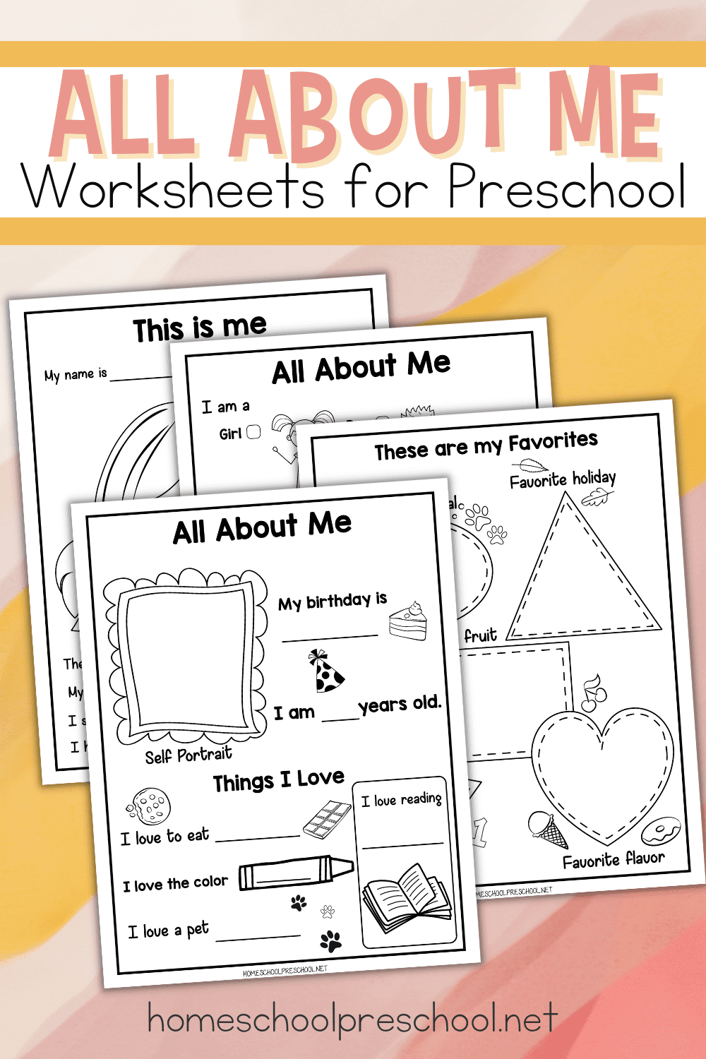 About Me Preschool Printables