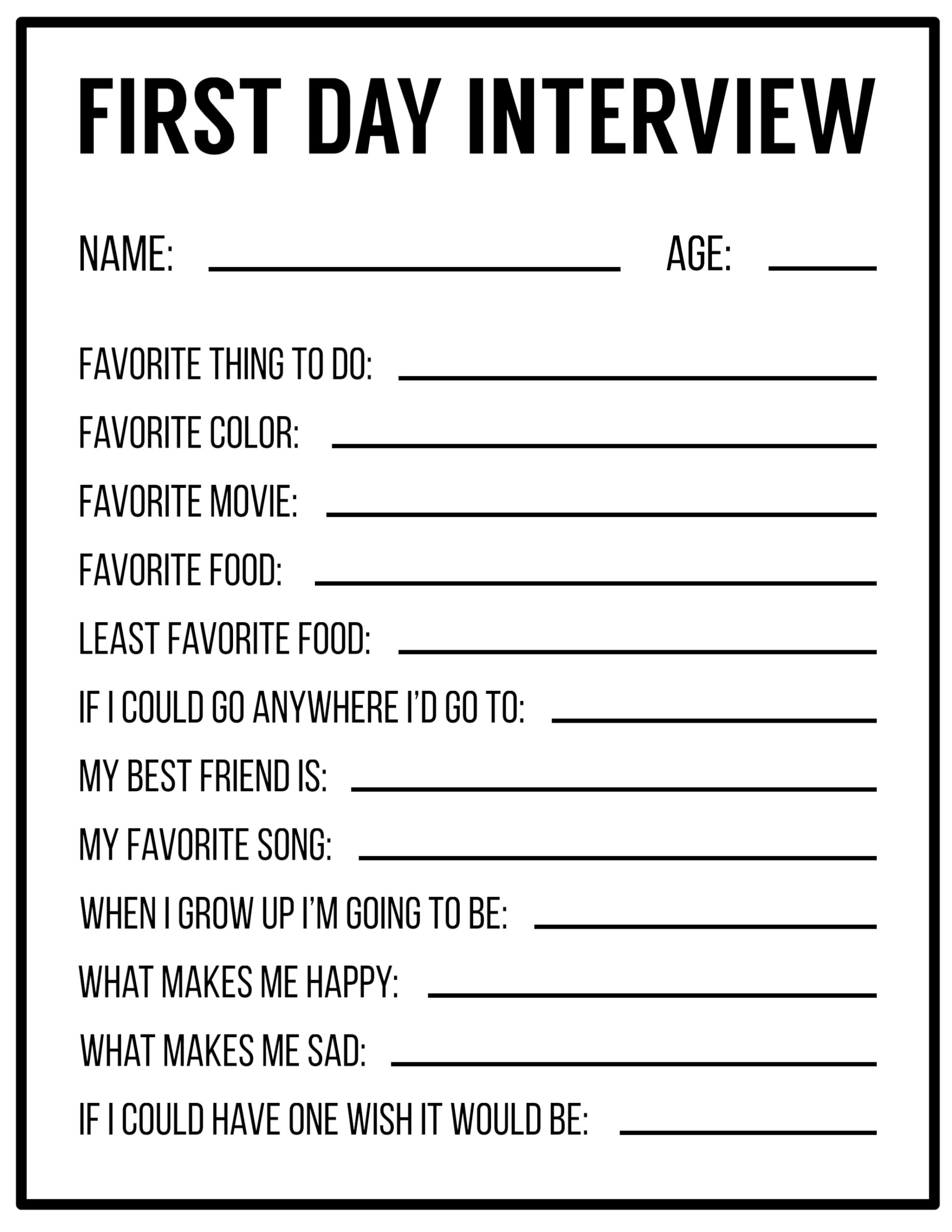 All About Me Printables Interview Template Paper Trail Design All About Me Printables Interview Template Paper Trail Design