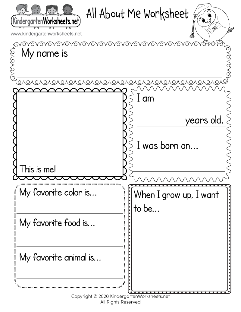 Free Printable Worksheets About Myself