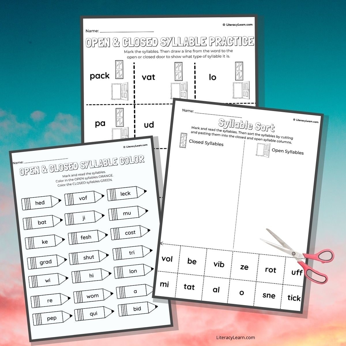 All About Open And Closed Syllables 3 Free Worksheets Literacy Learn All About Open And Closed Syllables 3 Free Worksheets Literacy Learn