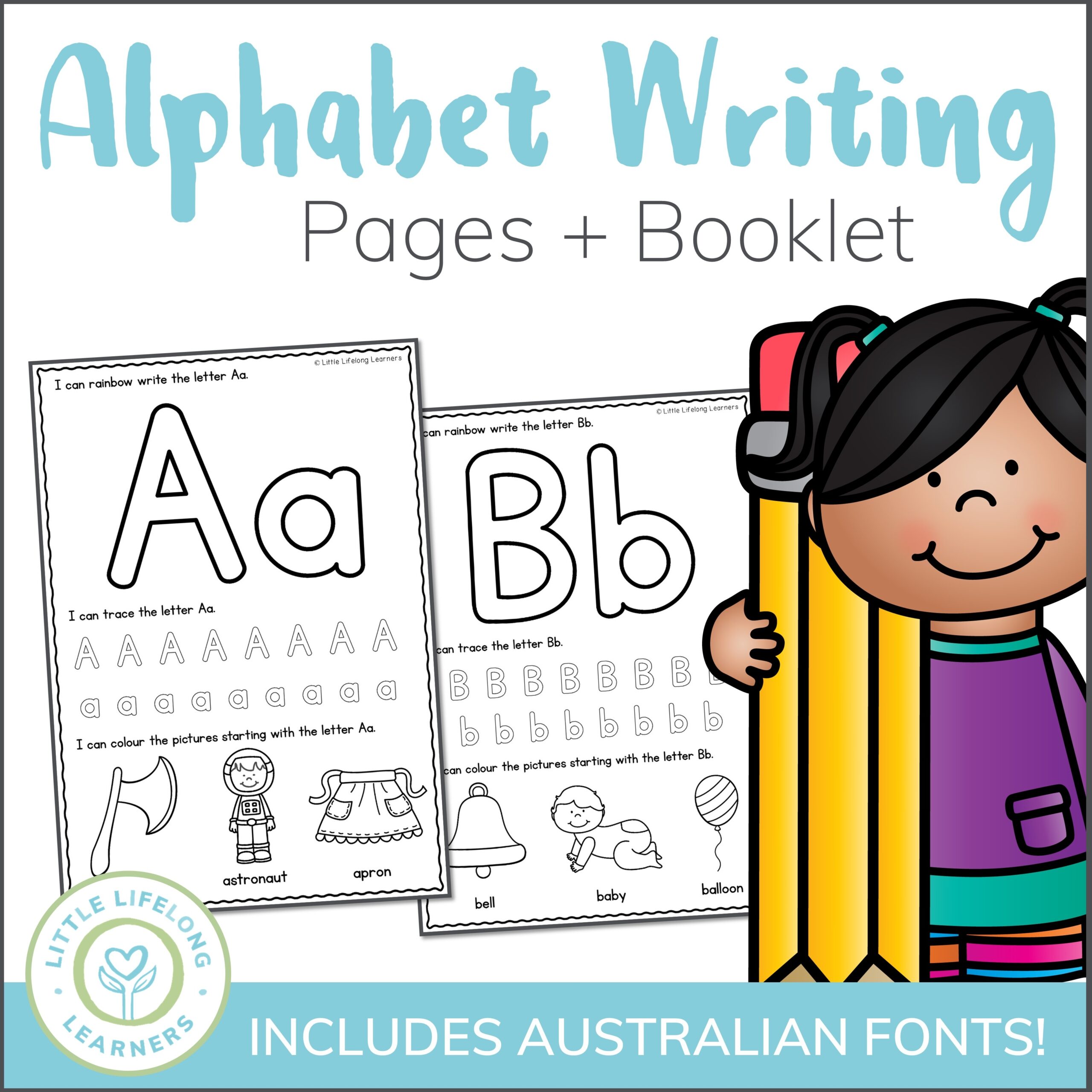 Alphabet Writing Worksheets Little Lifelong Learners
