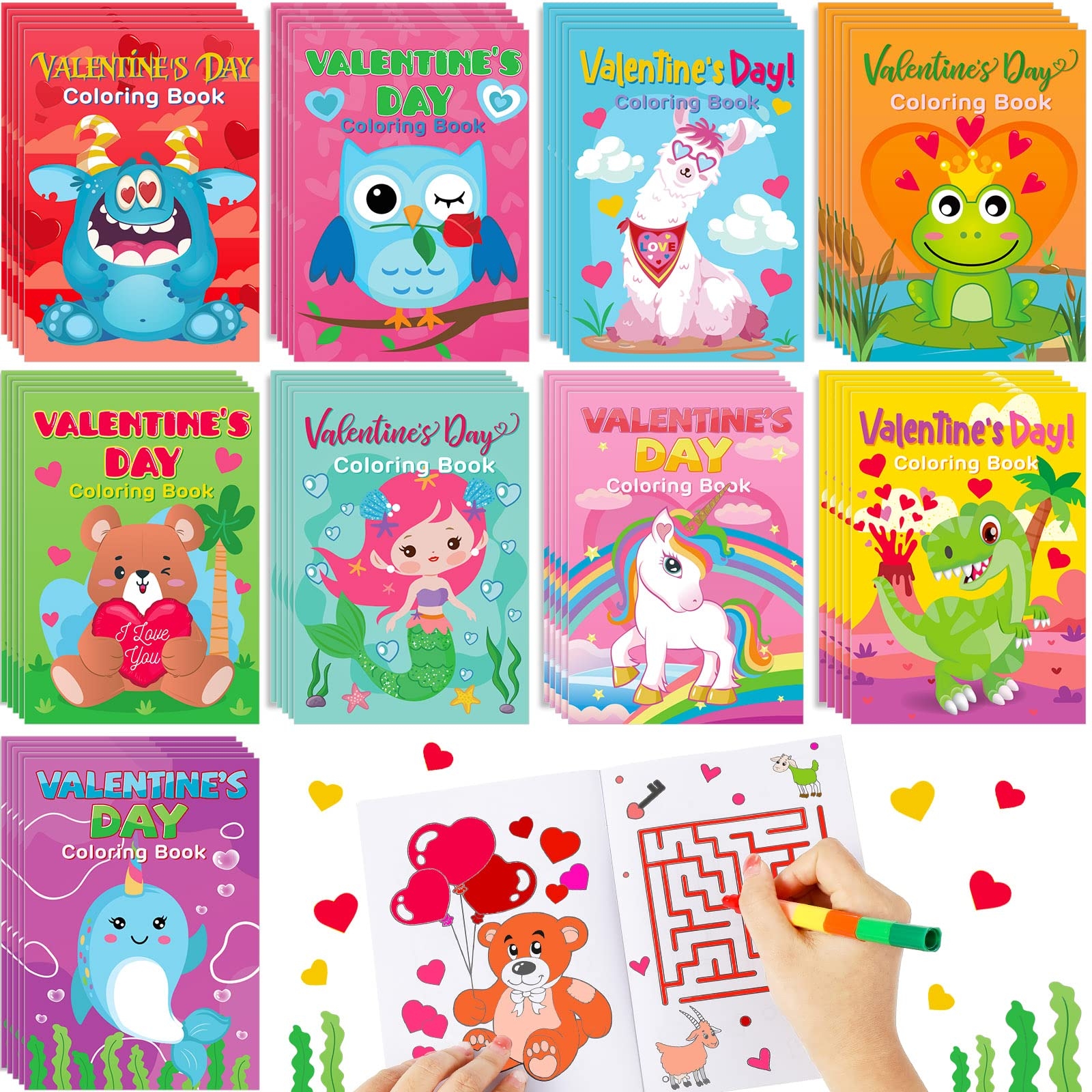 Amazon 45 Pack Valentine s Day Coloring Books For Kids Party Amazon 45 Pack Valentine s Day Coloring Books For Kids Party