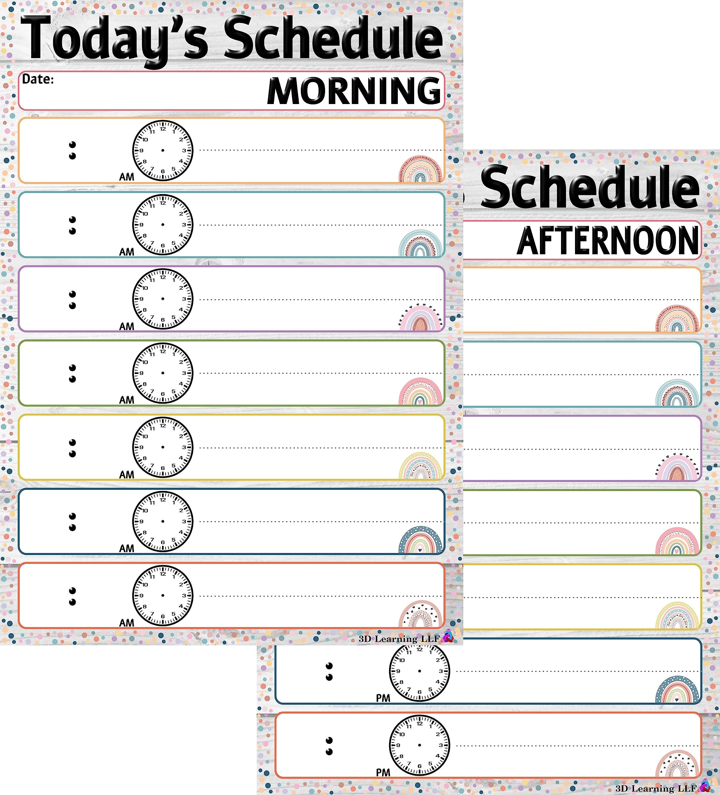 Printable Classroom Schedule And Preschool