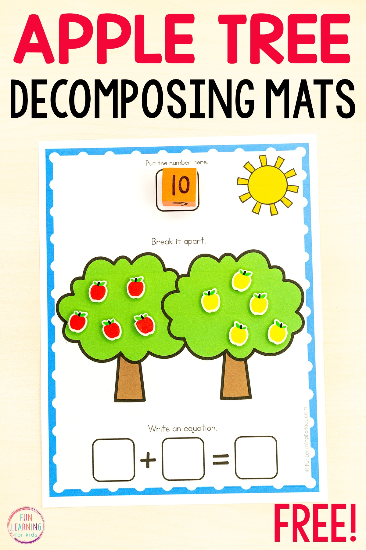 Apple Tree Decomposing Numbers Mat Apple Tree Decomposing Numbers Mat