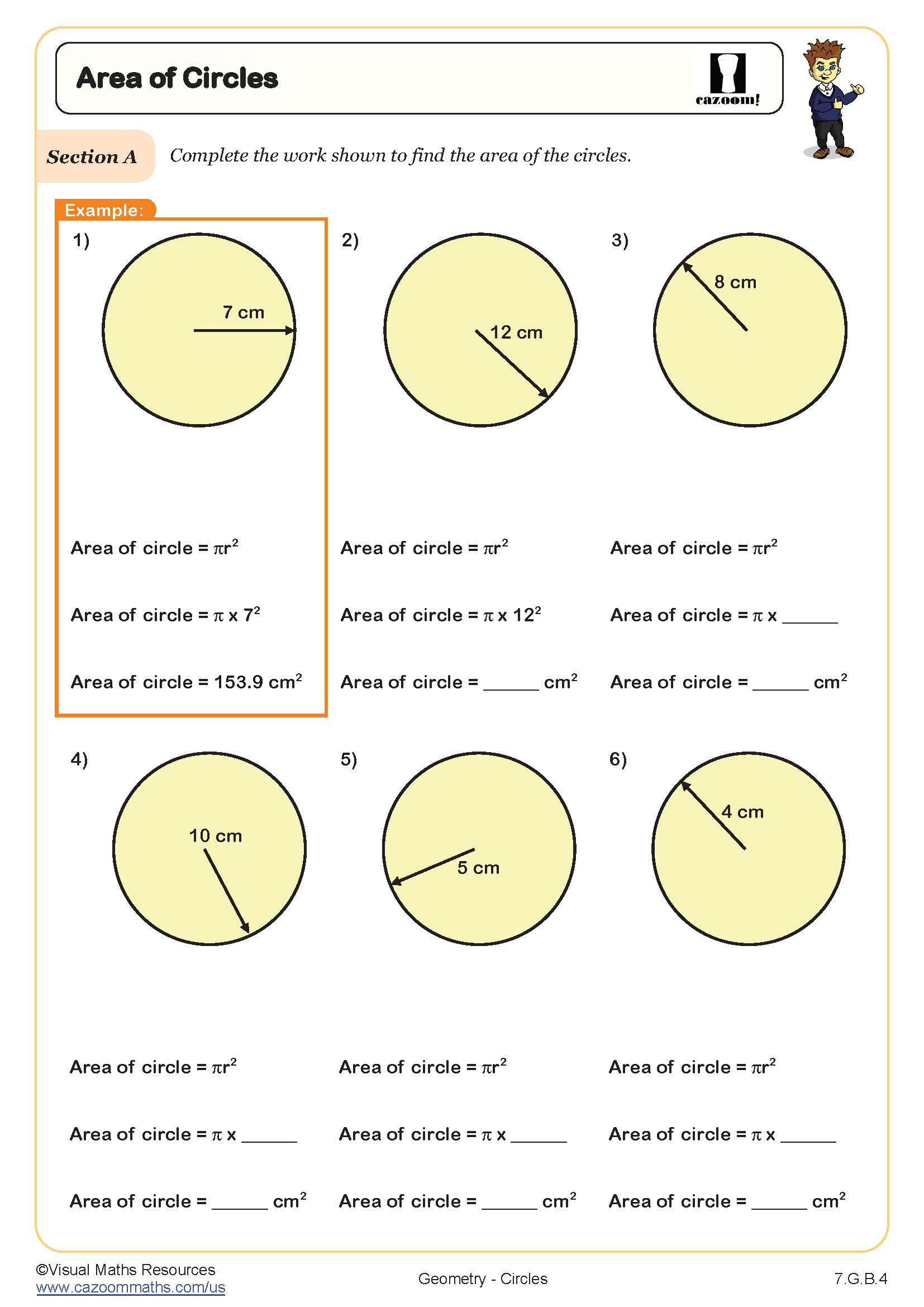 Free Printable Area And Circumference Worksheets