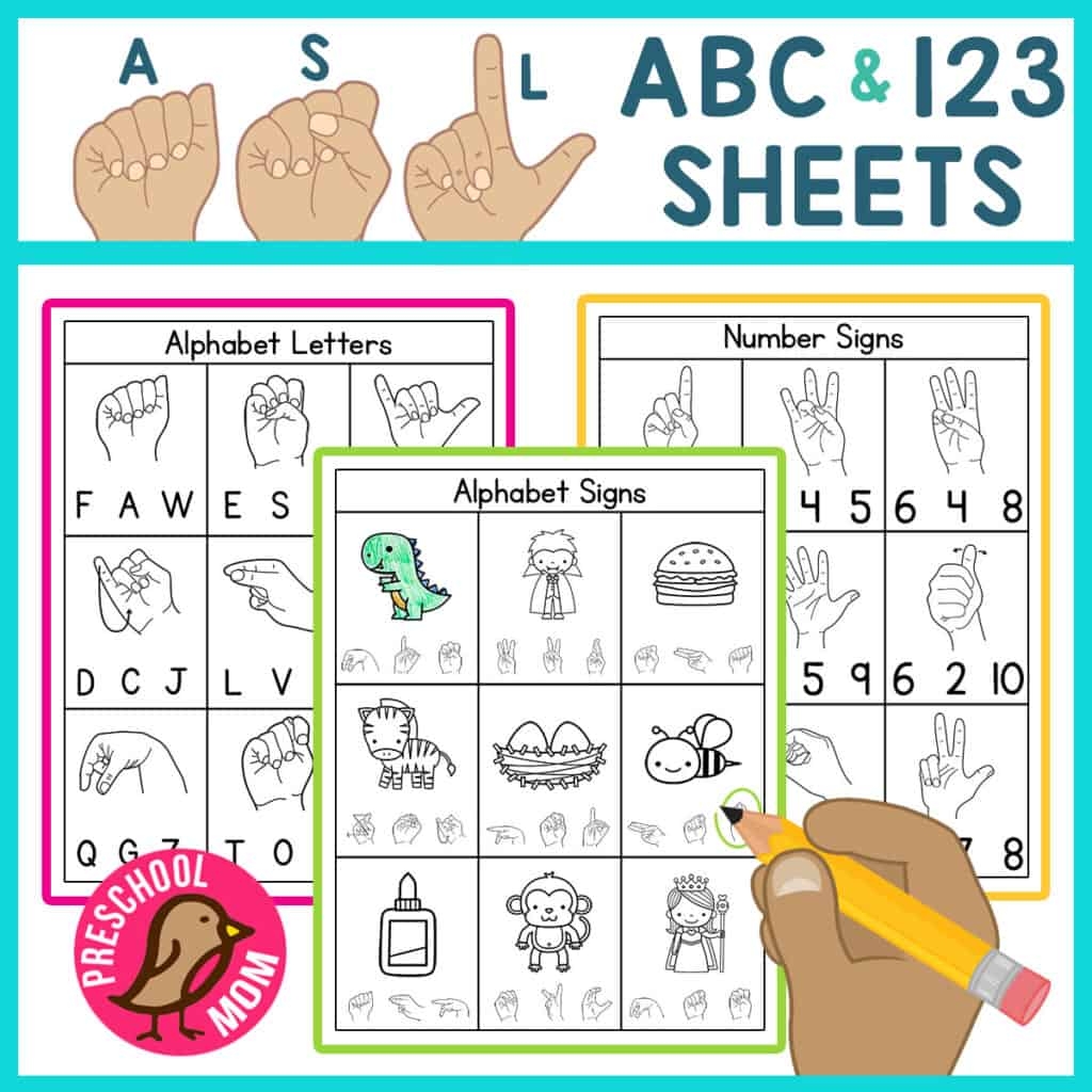 ASL Worksheets Preschool Mom ASL Worksheets Preschool Mom